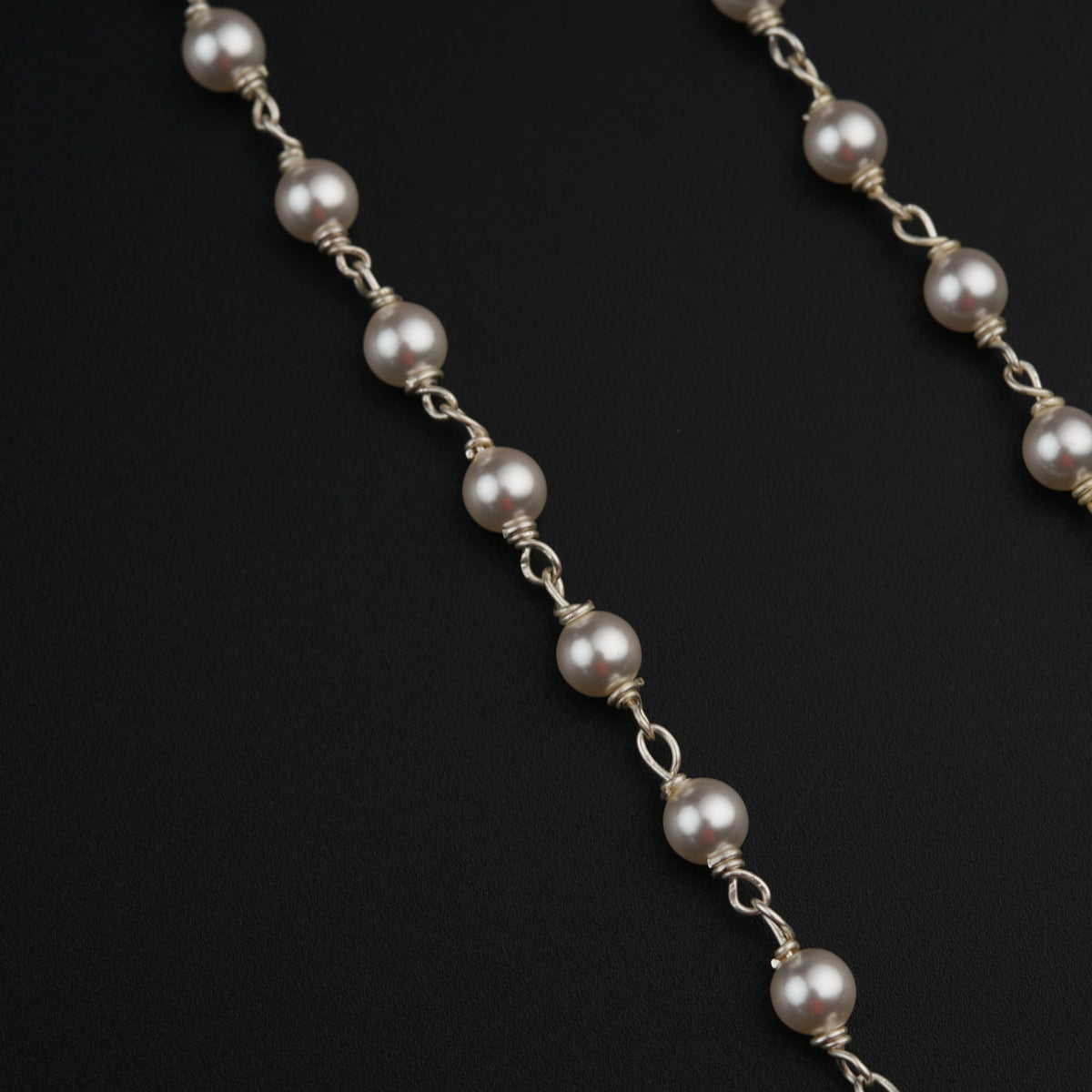 Silver Chaandbali Pearl Necklace
