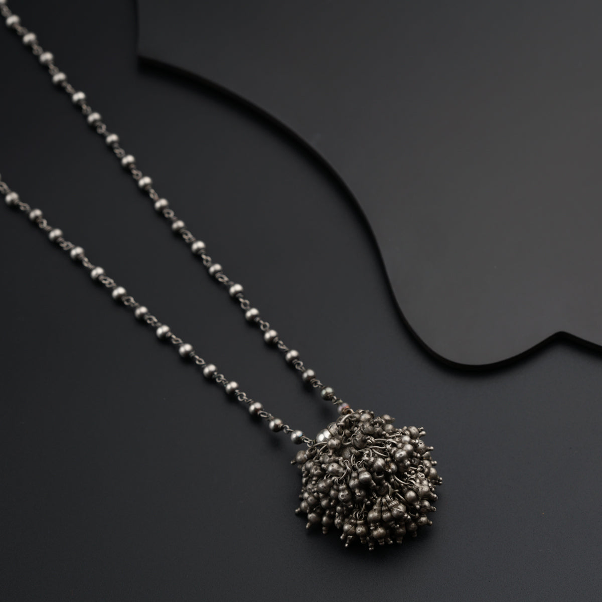Antique Necklace with Silver Beads