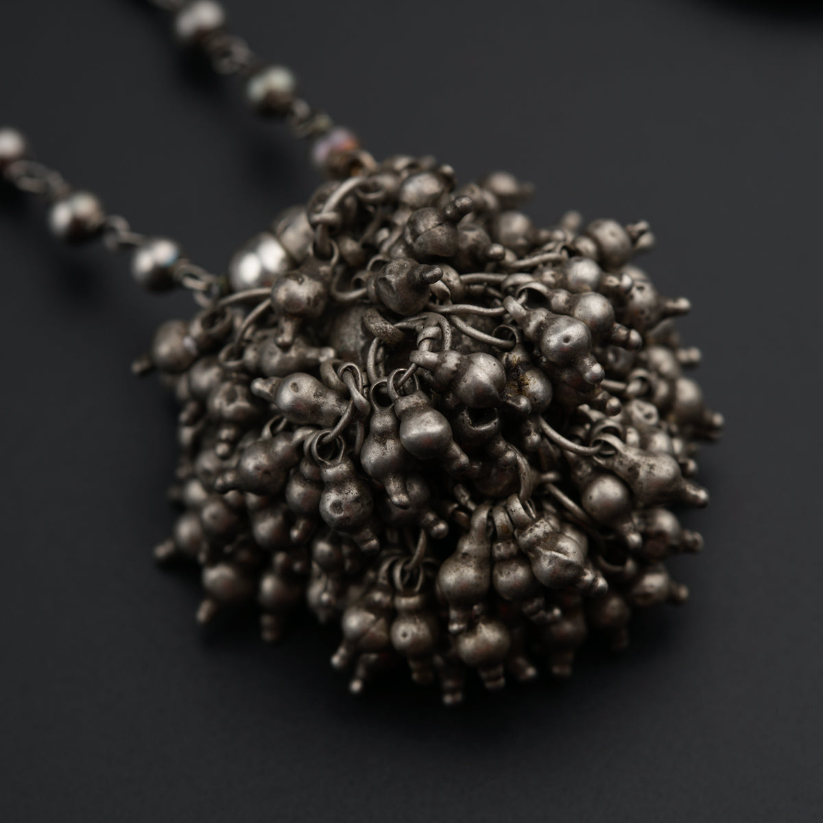 Antique Necklace with Silver Beads