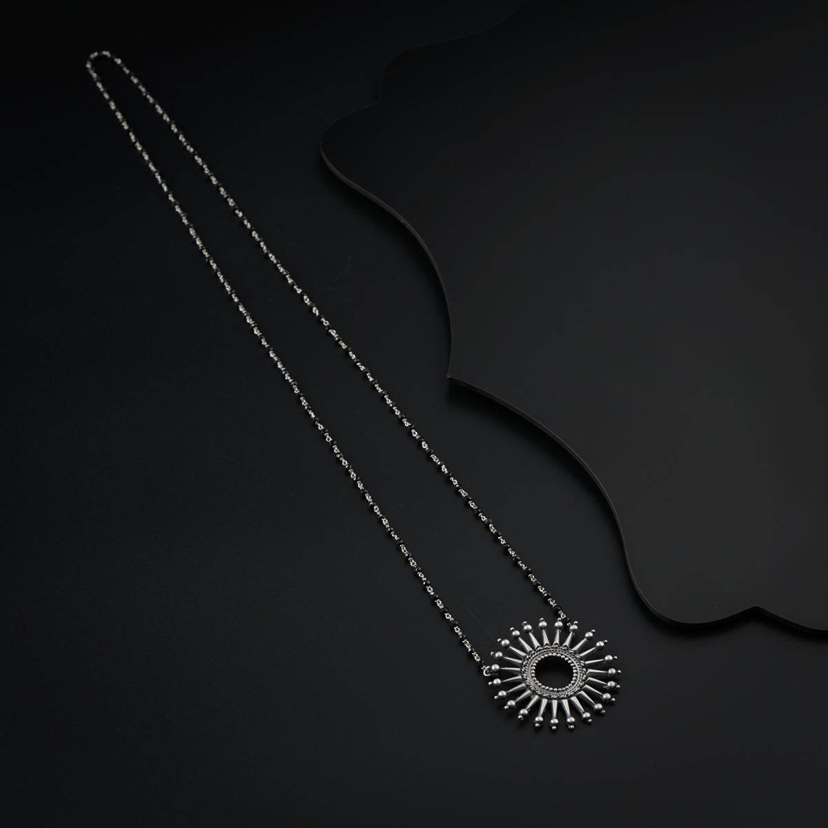 Silver Surya Kiran Motif Mangalsutra