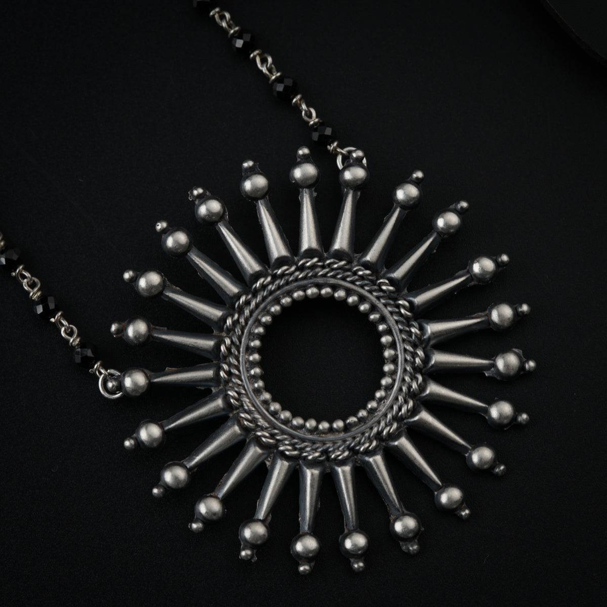 Silver Surya Kiran Motif Mangalsutra