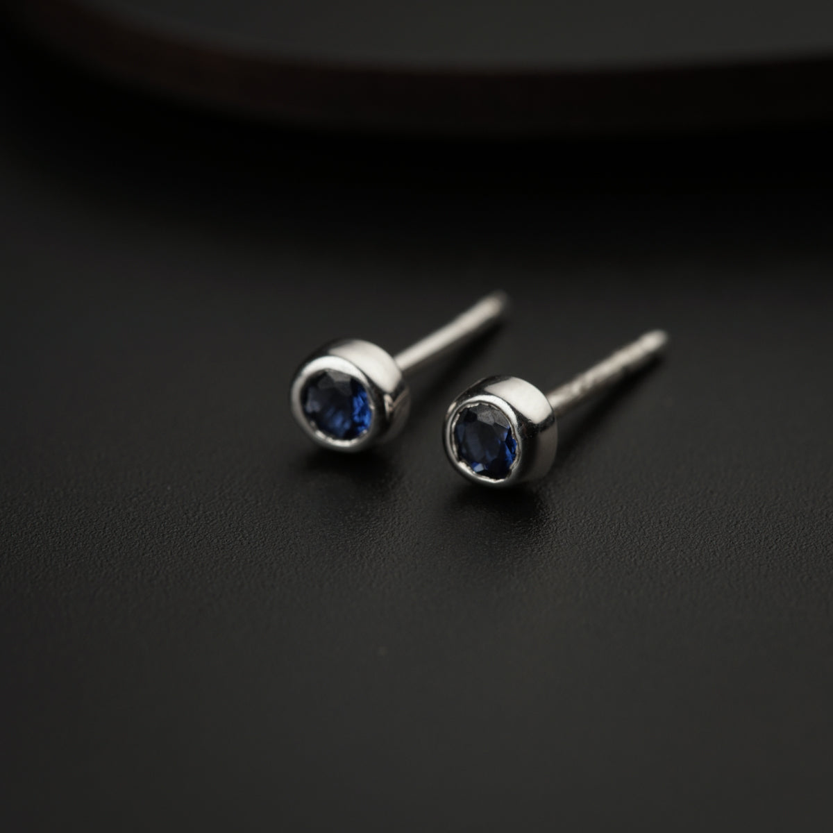 Tiny Blue Silver Studs | CZ | 92.5 Silver