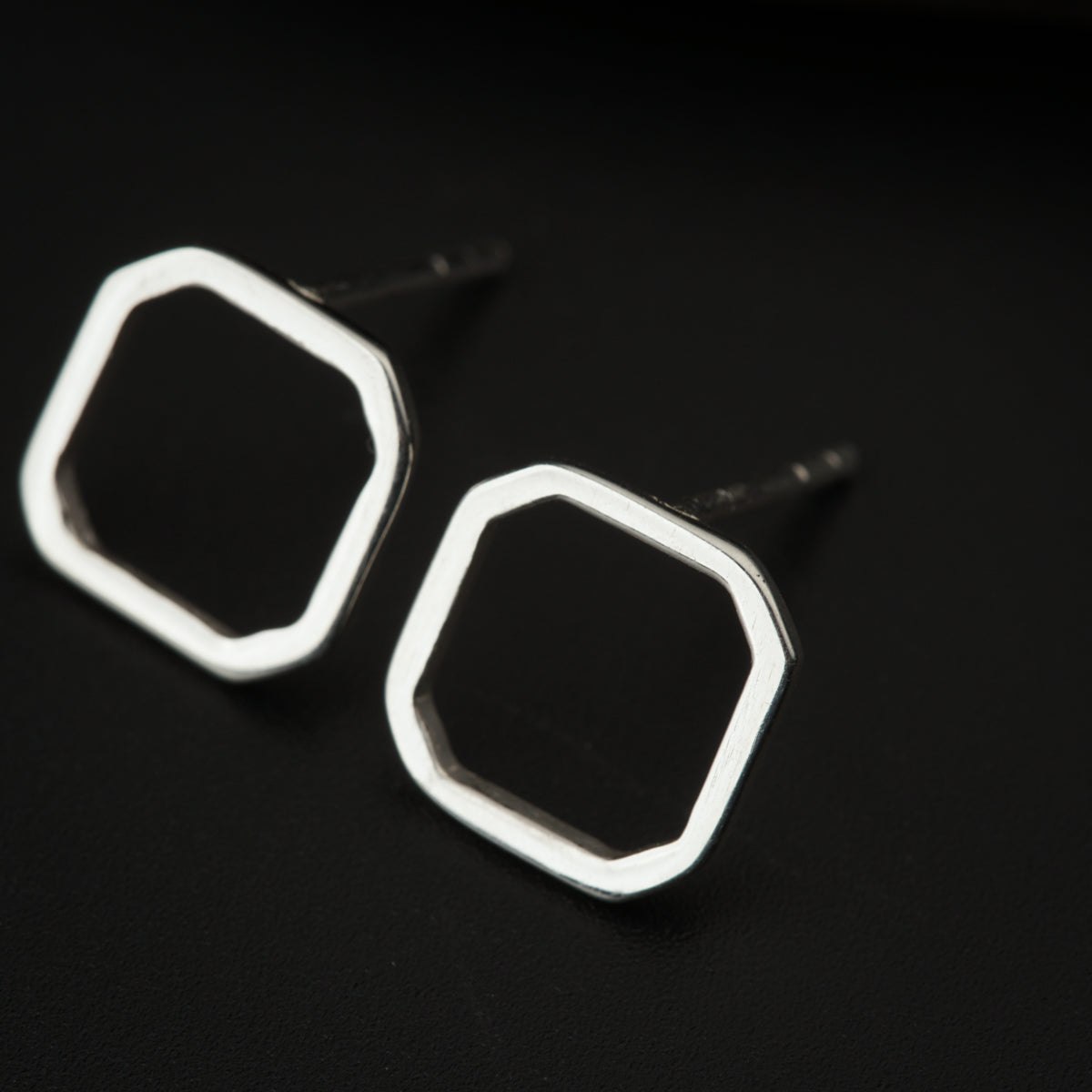 Tiny Silver Squircle Studs