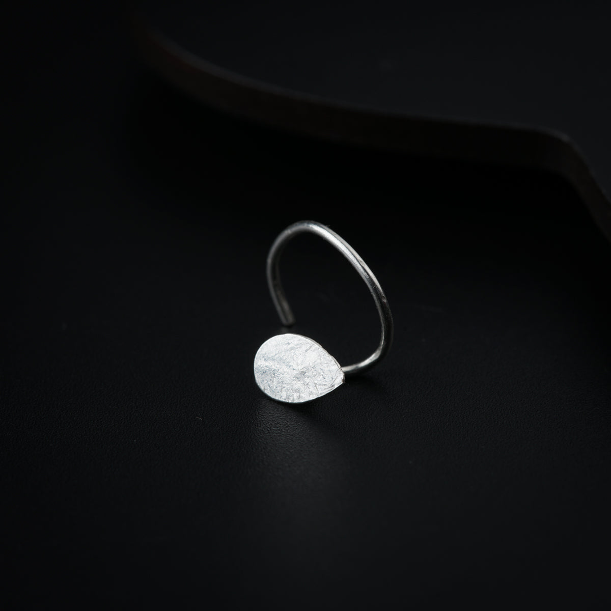 Silver Tiny Plain Drop Nose Pin