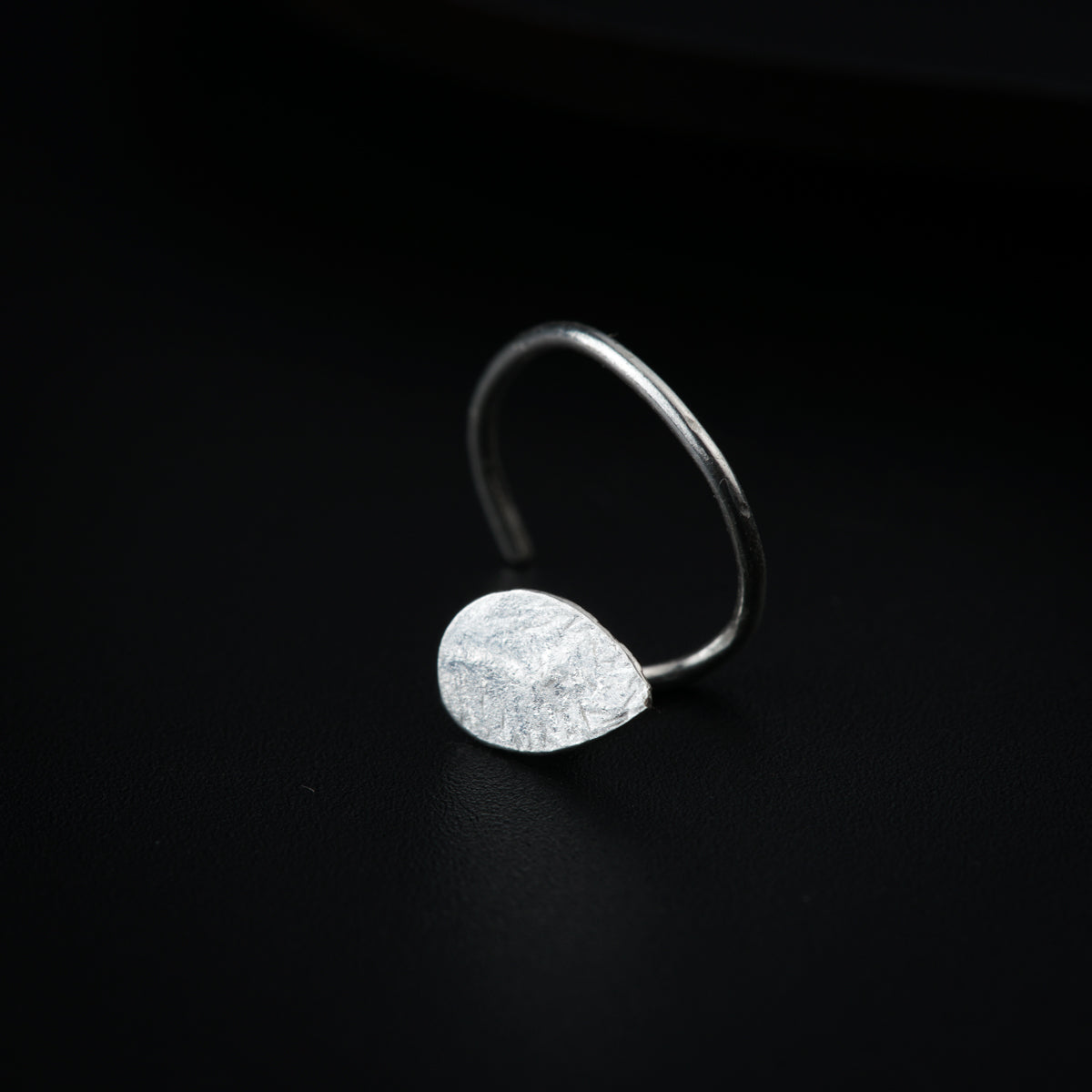 Silver Tiny Plain Drop Nose Pin