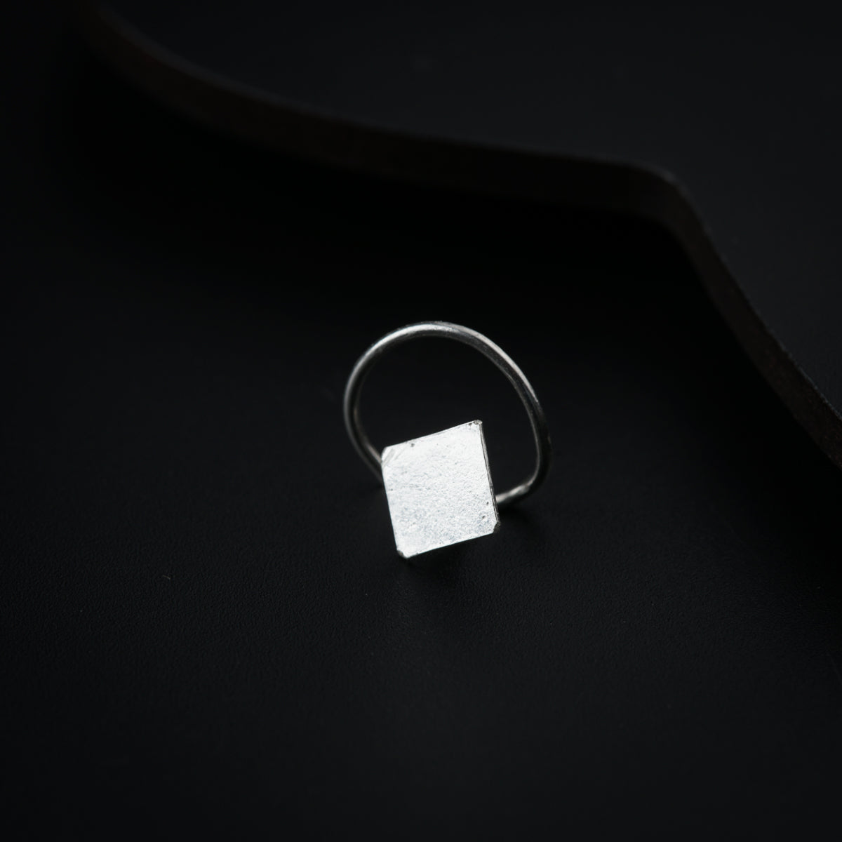 Silver Tiny Plain Square Nose pin