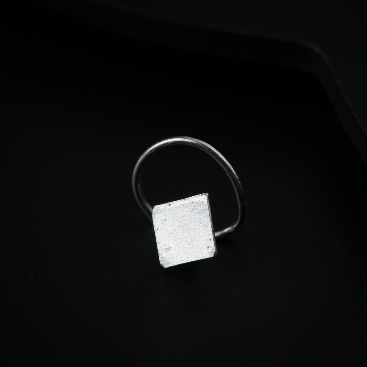 Silver Tiny Plain Square Nose pin