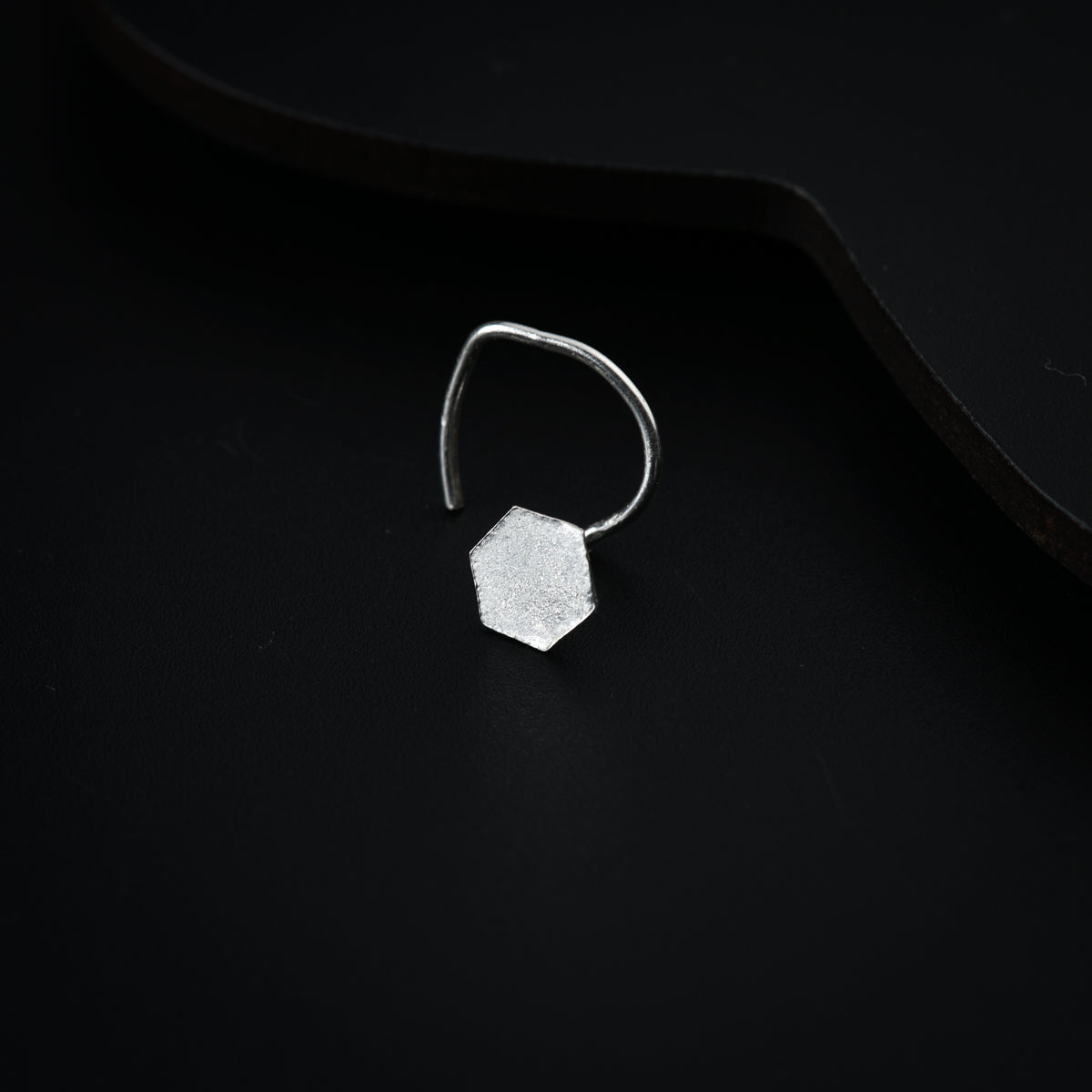 Silver Tiny Plain Hexagon Nose pin