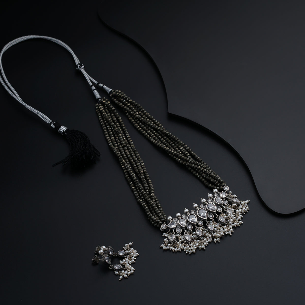 Classic Silver Tanmani Set with Pyrite