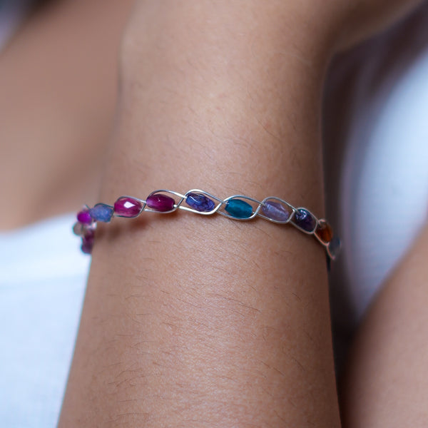 Stone Wire-Wrapped Bracelet | 92.5 Sterling Silver