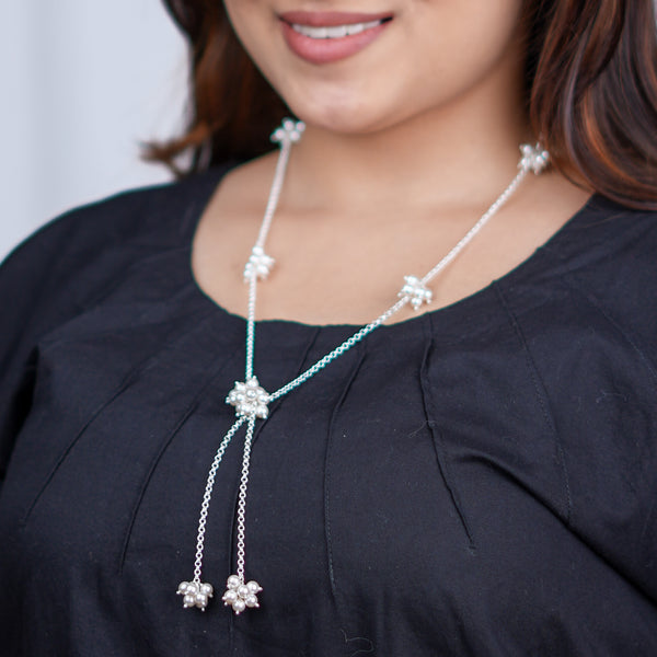 Pearl Bunch Tie & Wear Necklace | 92.5 Sterling Silver