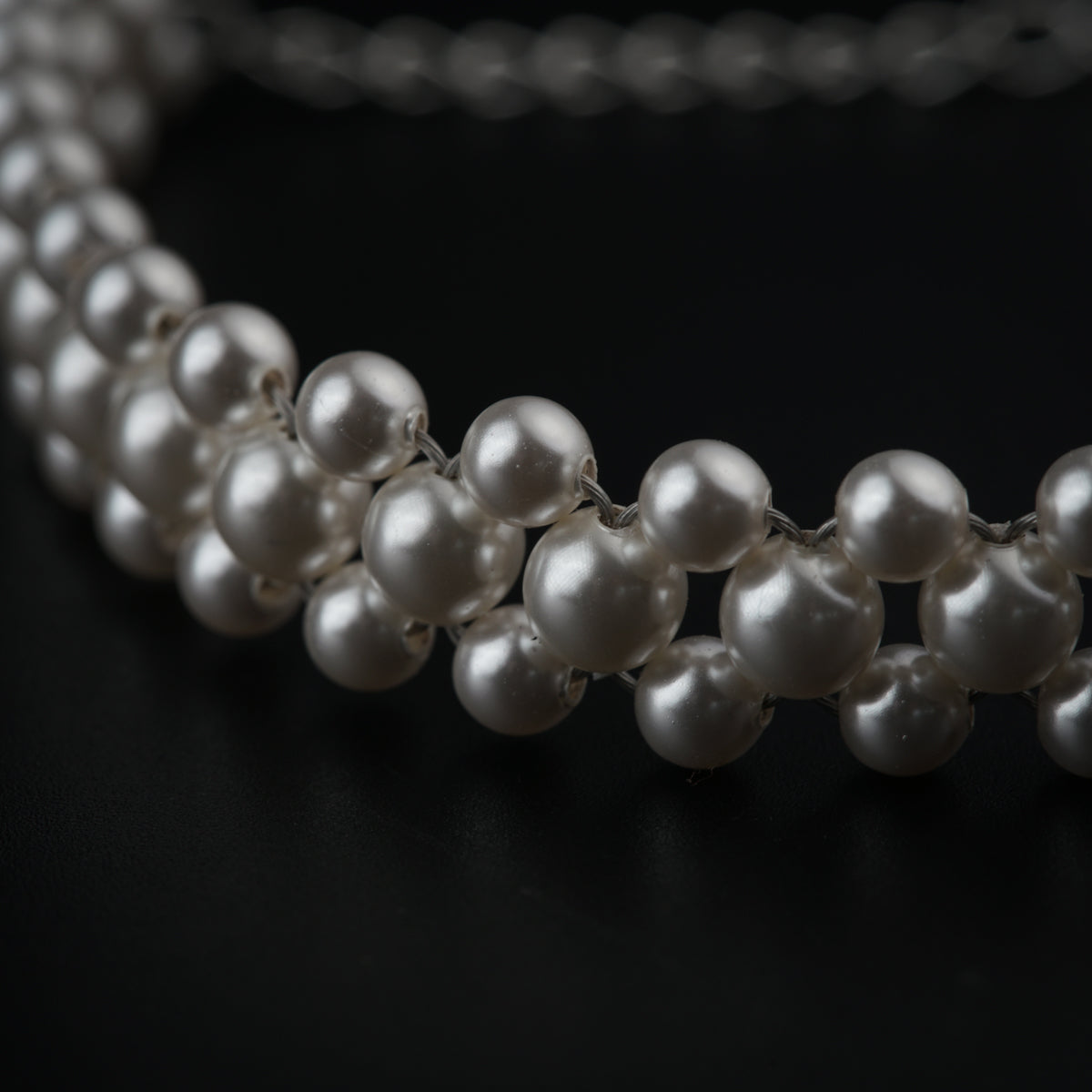 Silver Pearl Beaded Bracelet