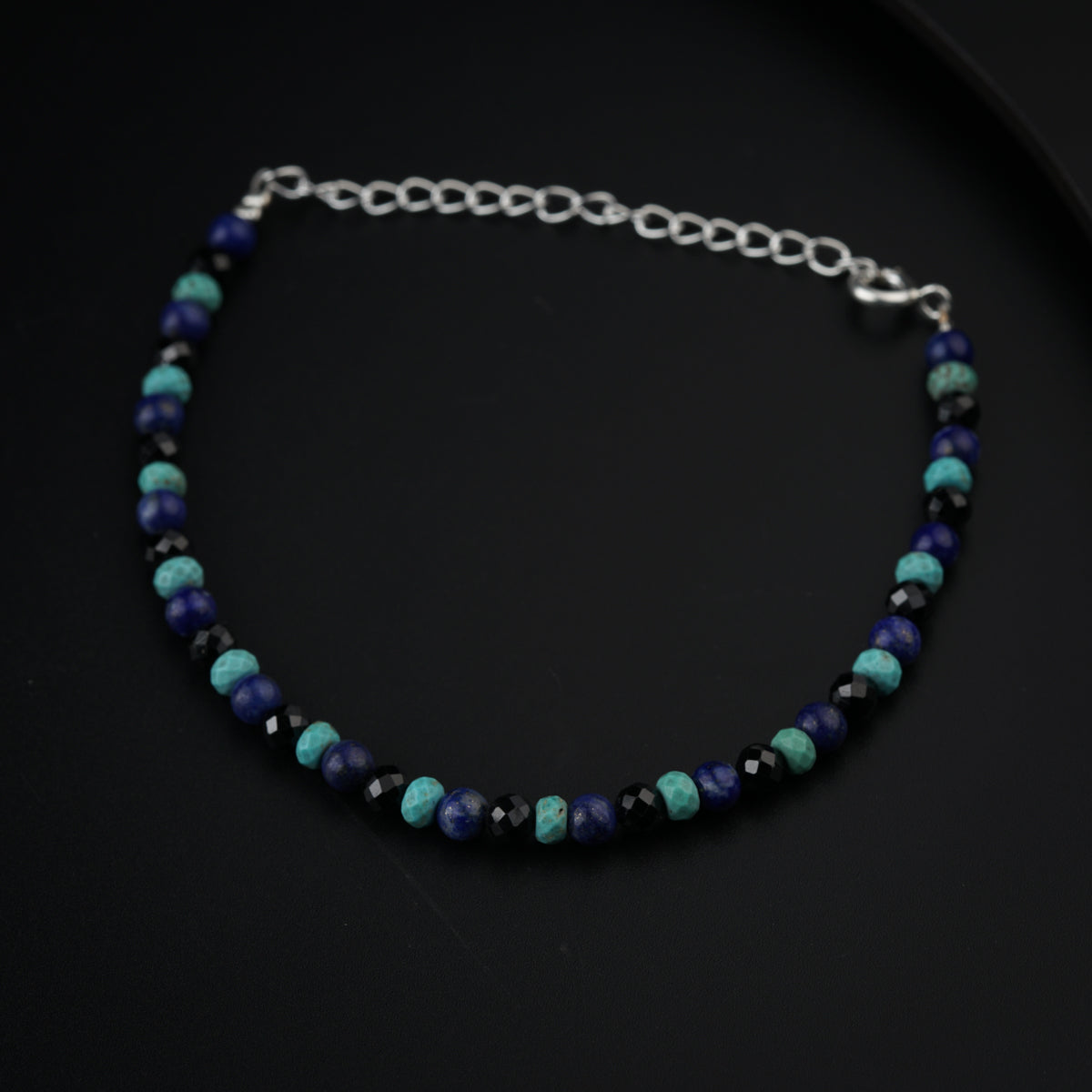 Semi Precious Stones Beaded Evil Eye Bracelet