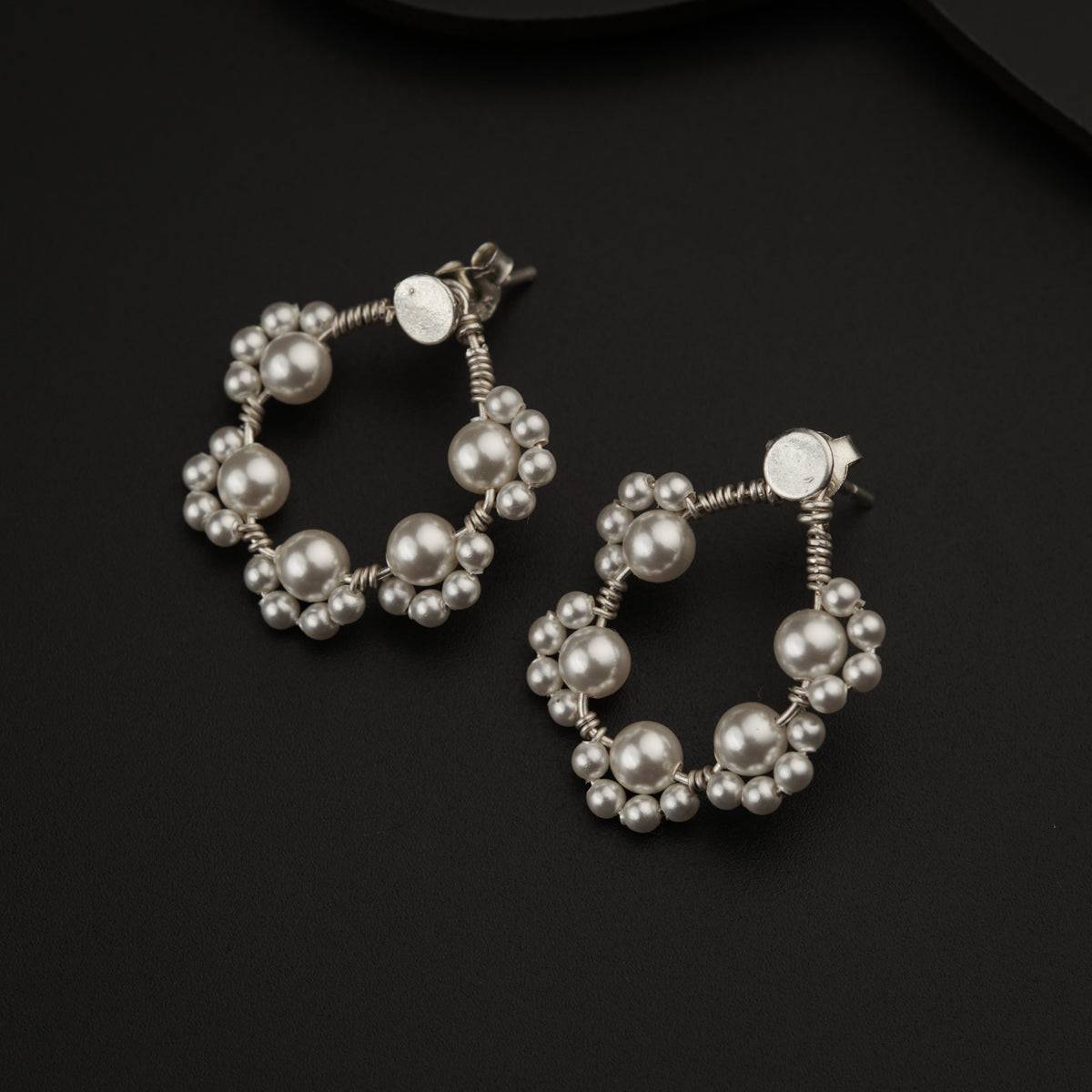 Pearl Adorned Silver Earring