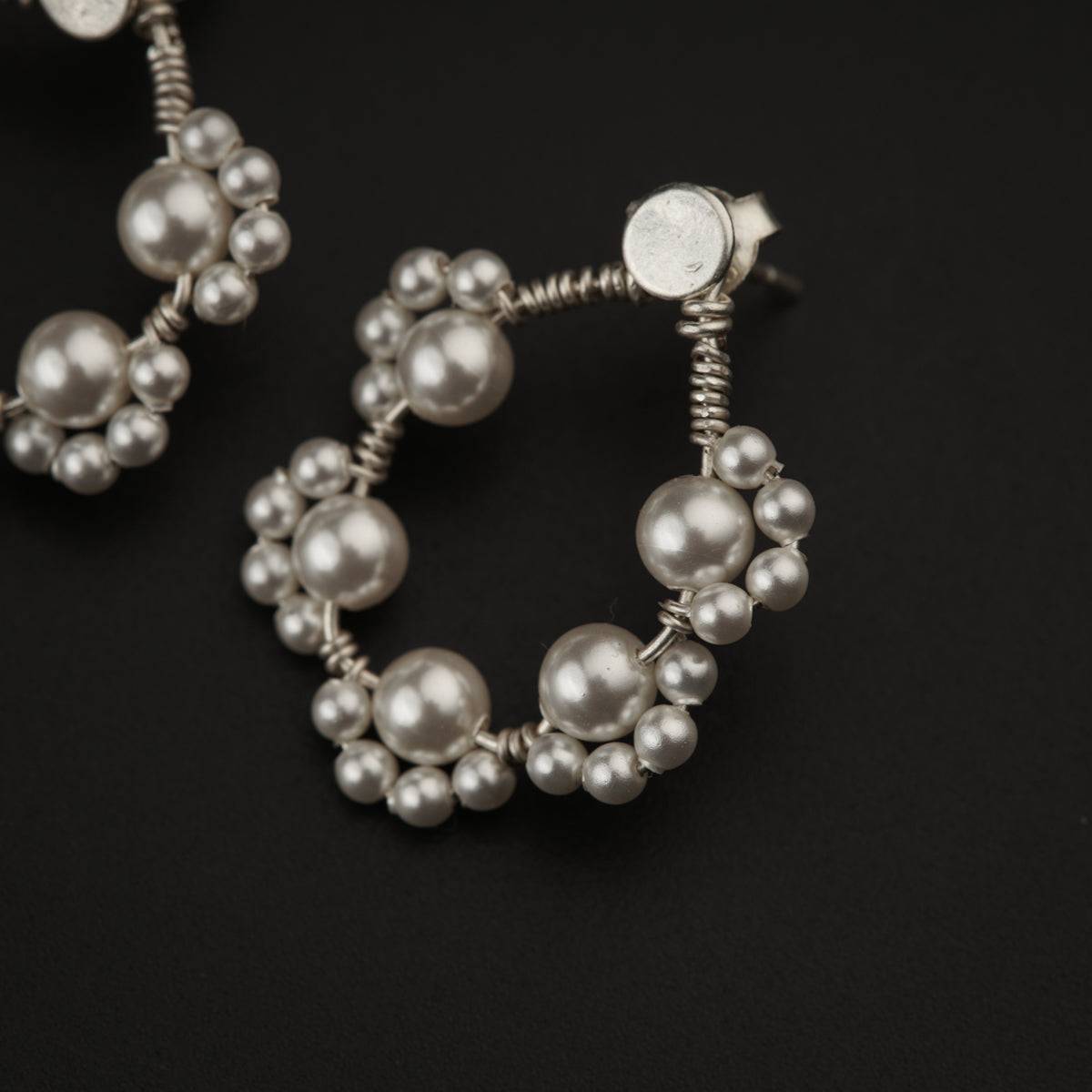 Pearl Adorned Silver Earring
