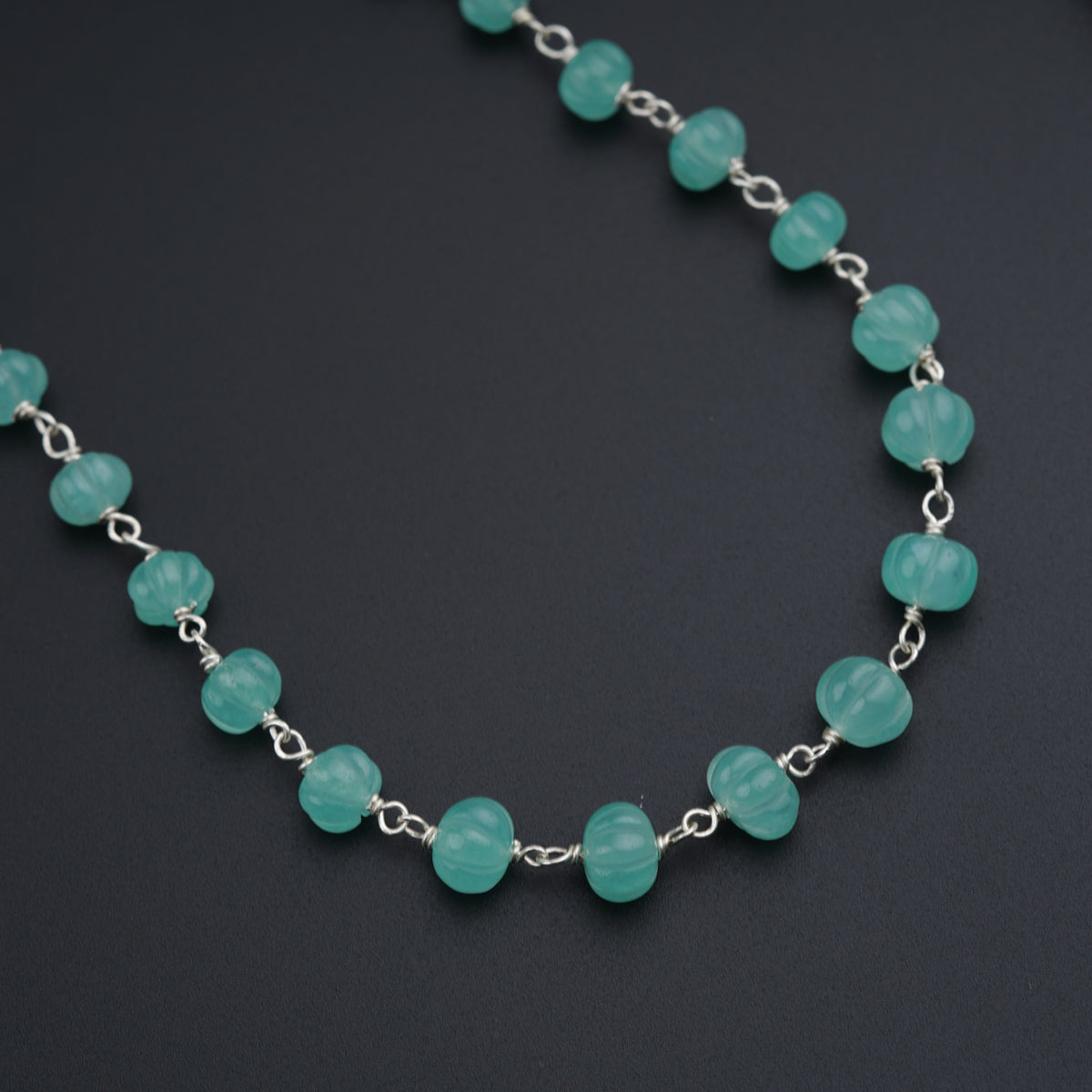 Silver Set with Semi Precious Stones-Aquamarine