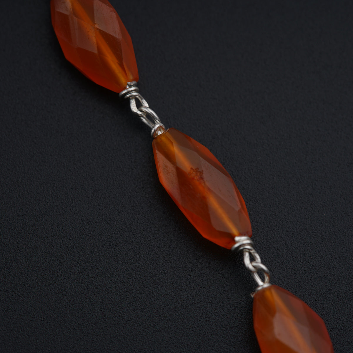 Silver Set with Semi Precious Stones-Carnelian