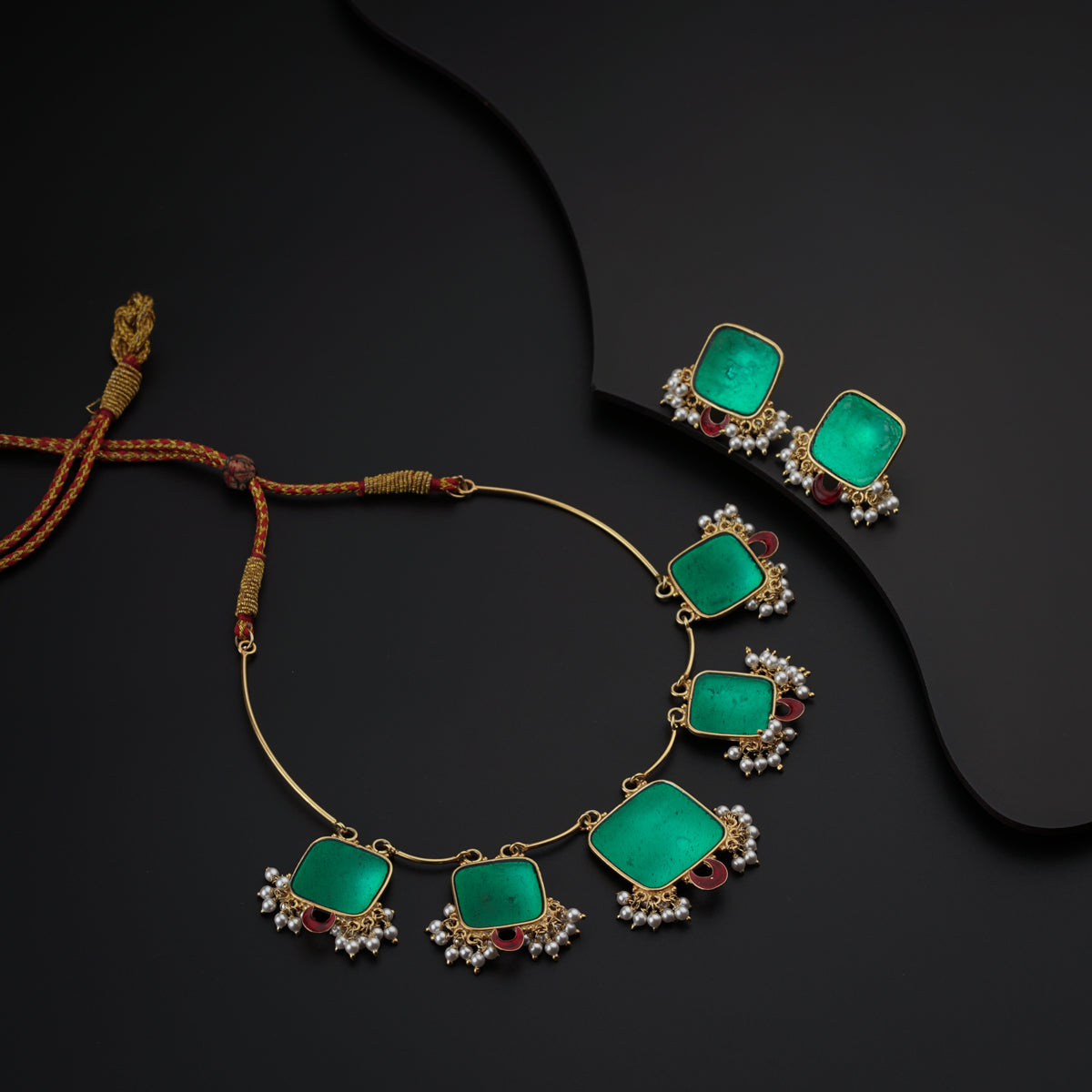 Handmade Meenakari Set|  92.5 Silver | 22K Gold Plated