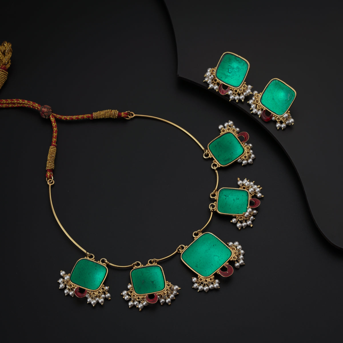 Handmade Meenakari Set|  92.5 Silver | 22K Gold Plated