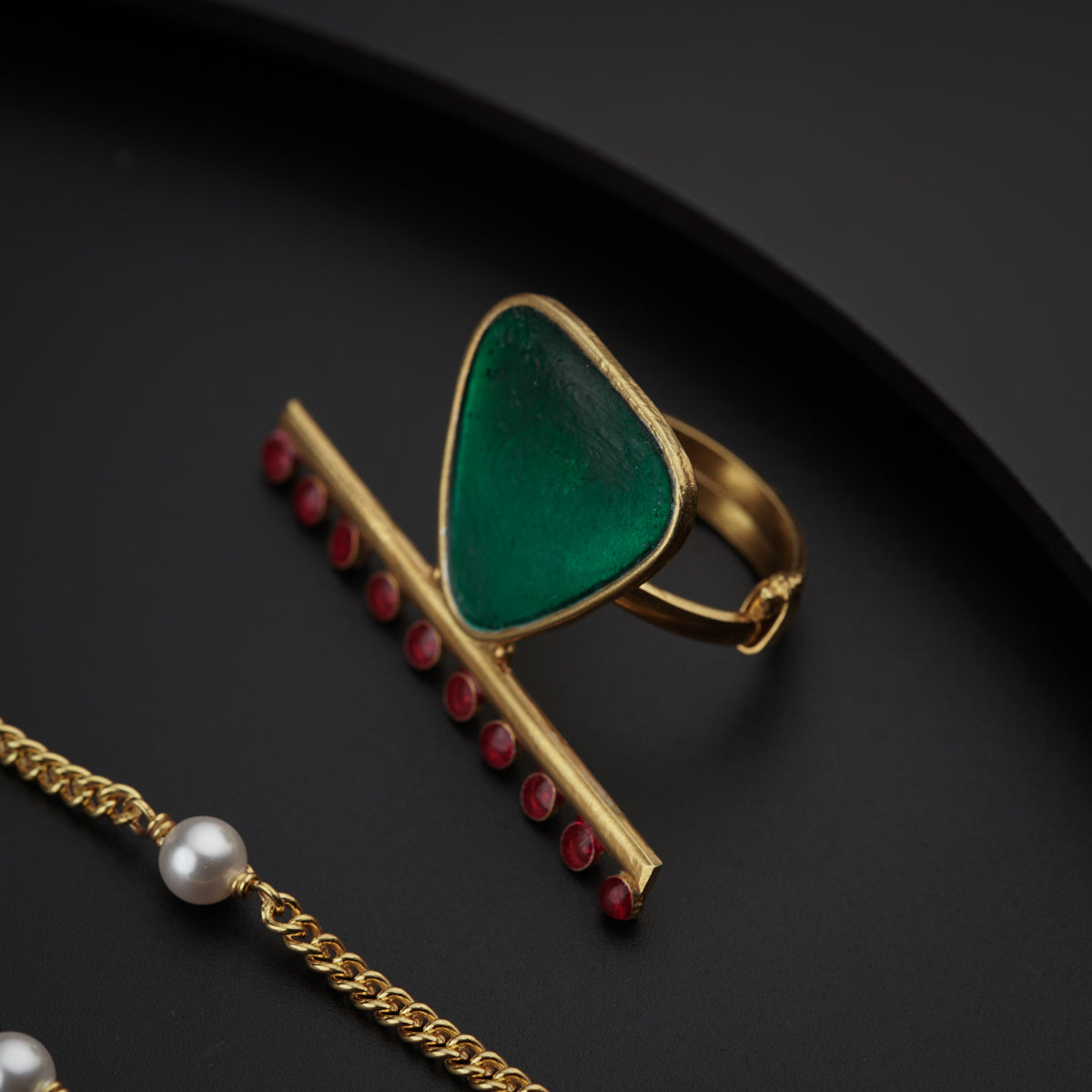 Handmade Triangle Meenakari Set | 92.5 Silver | 22K Gold Plated