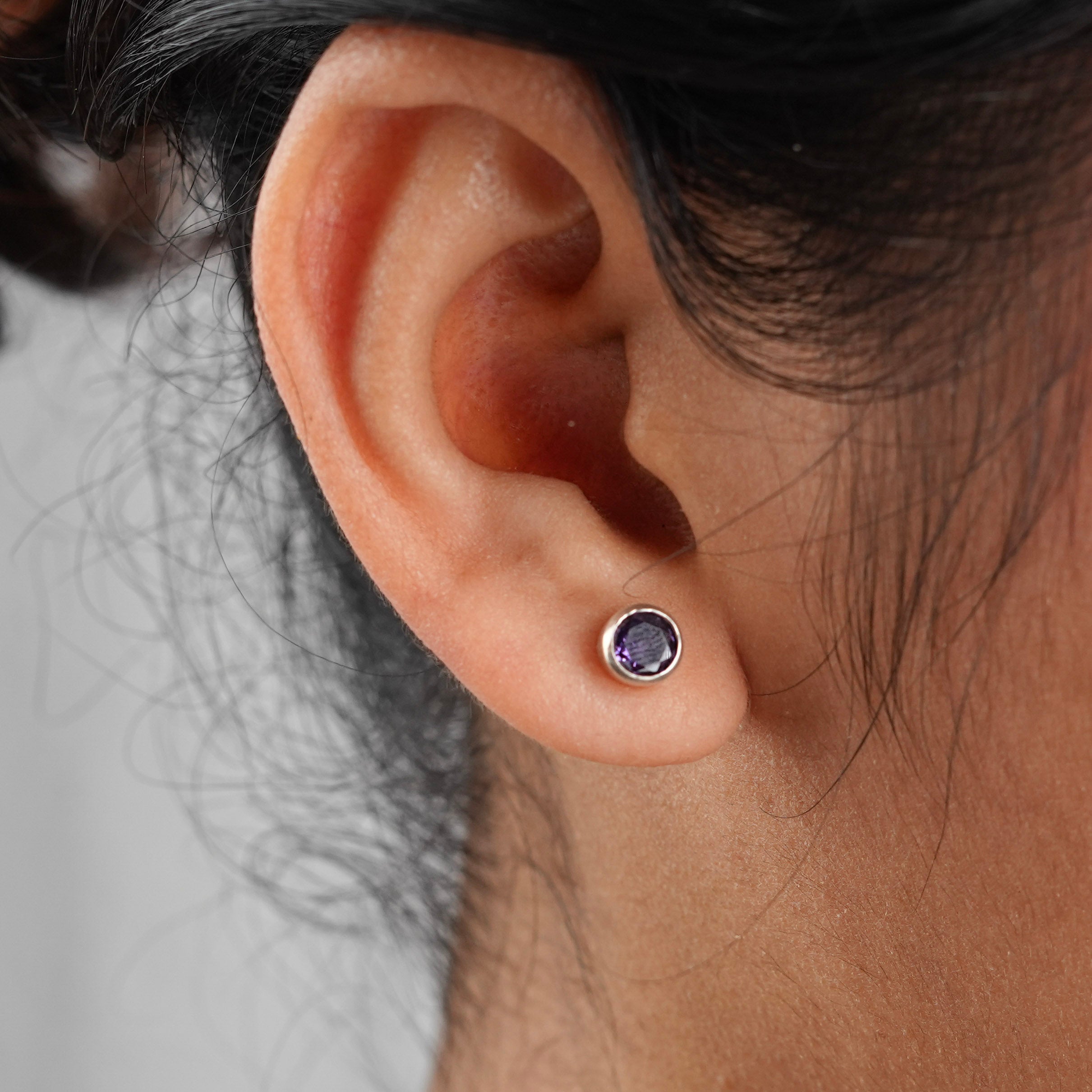 Lavender CZ Stone Studs