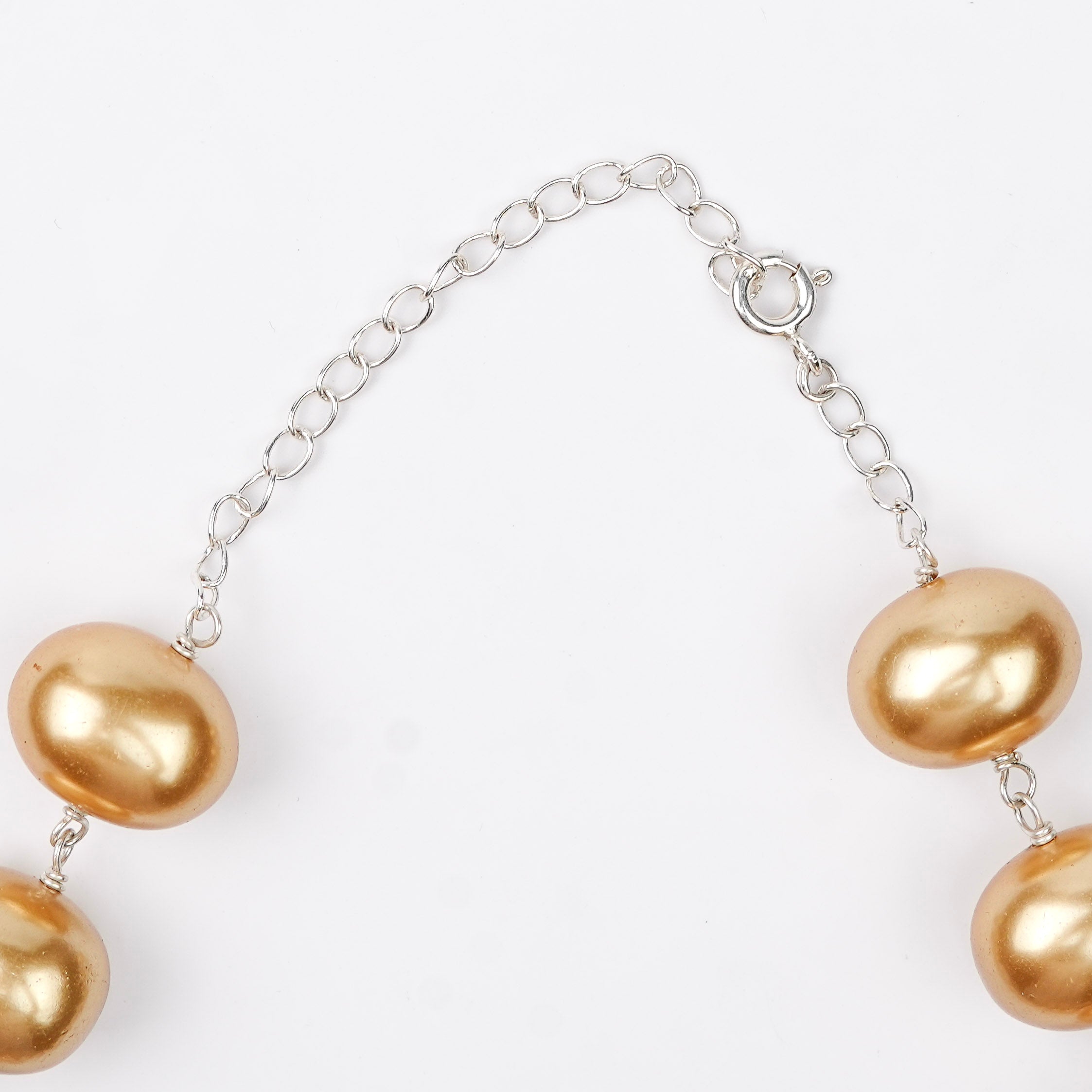 Pearl Flow Necklace with Golden Pearls & Baroque Pearls