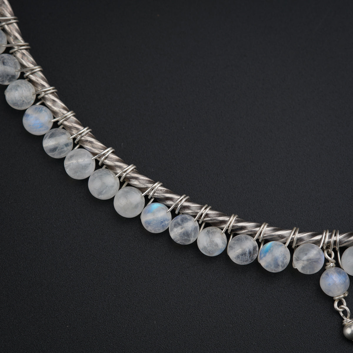 Silver Dew Drops collar necklace