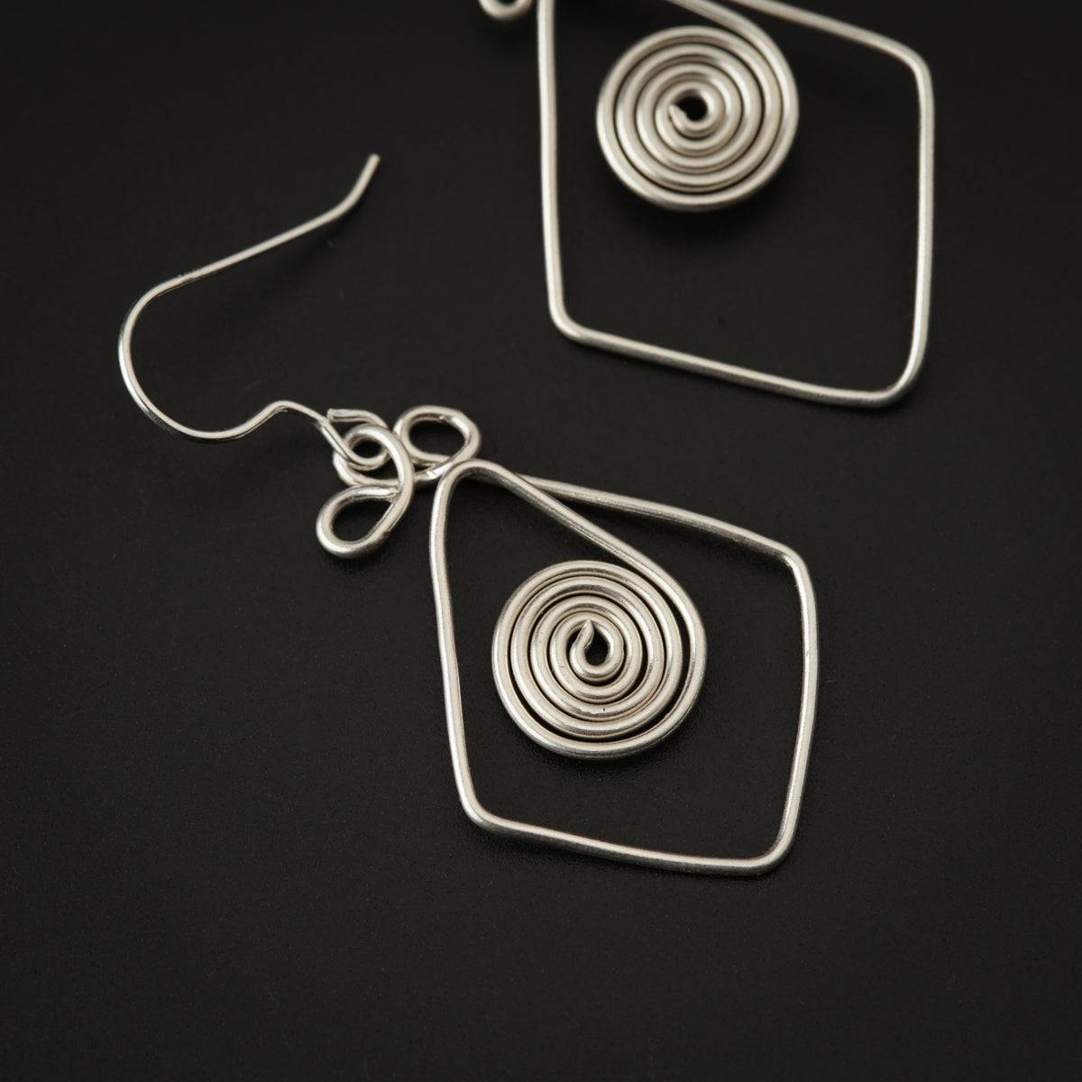 Silver Wire Spiral Earring