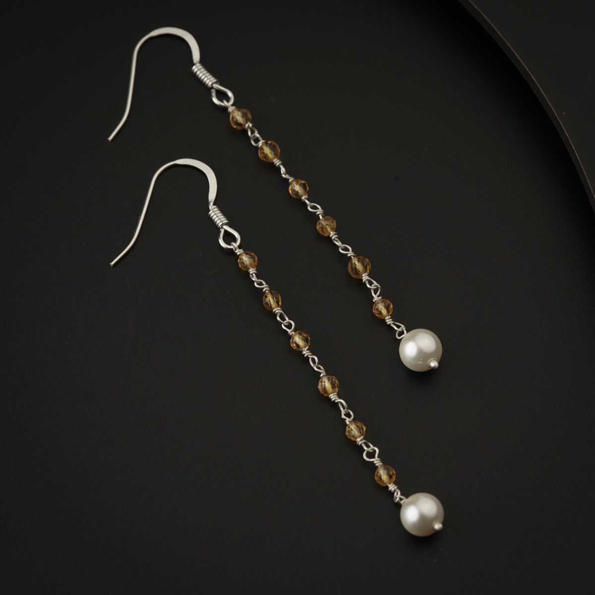 Hook Style Citrin Dangler Earring