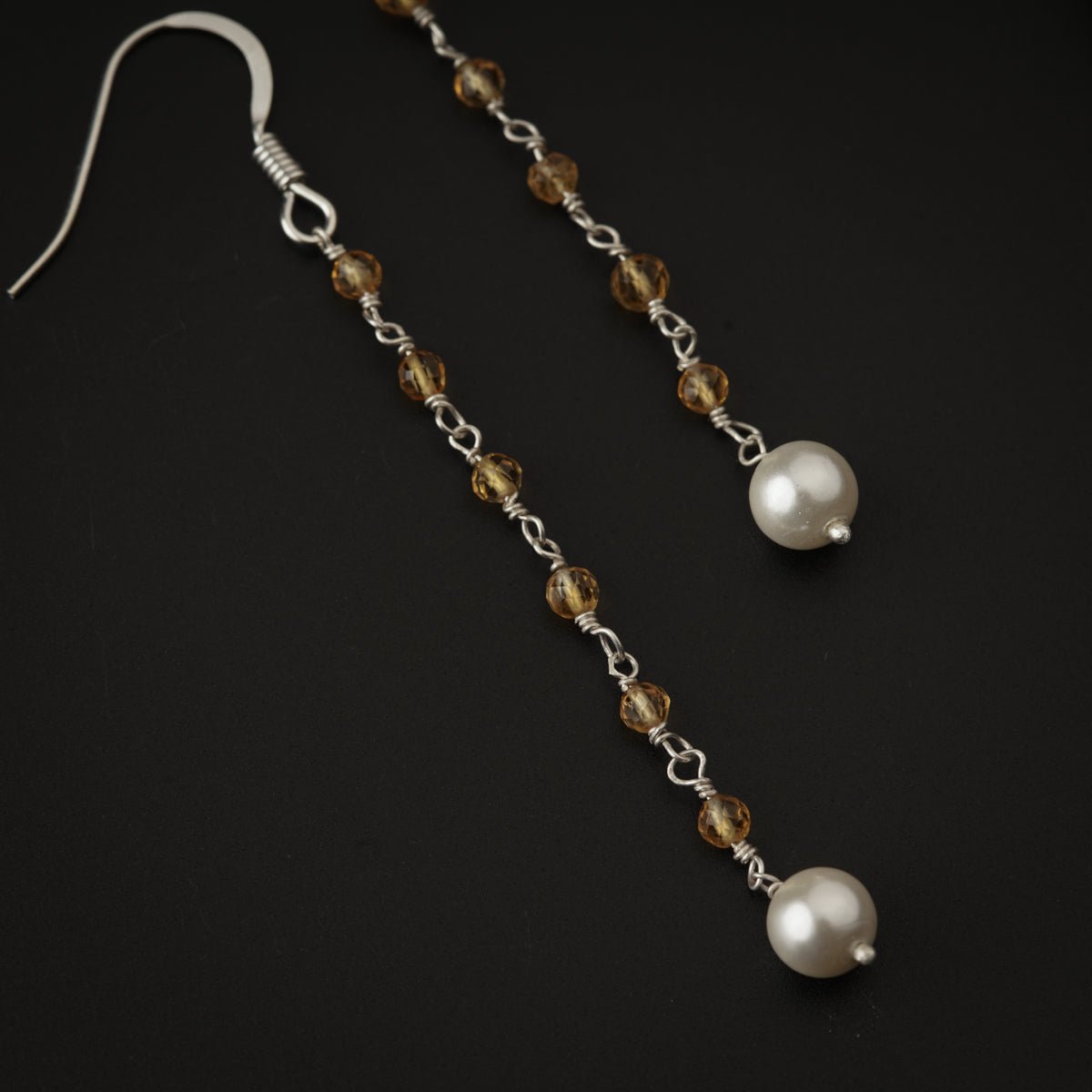 Hook Style Citrin Dangler Earring