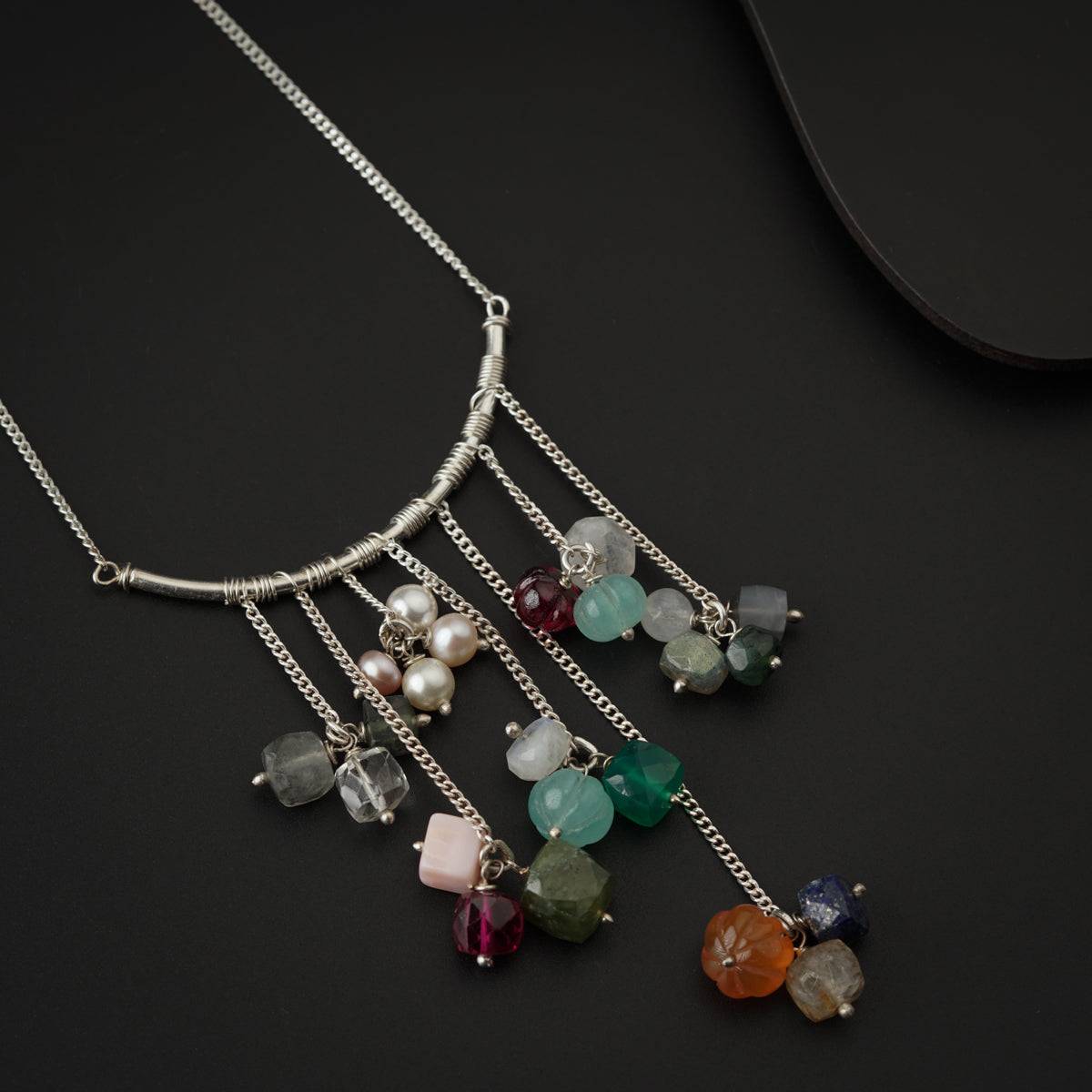 Multicolor Semi Precious Stones Latkan Necklace