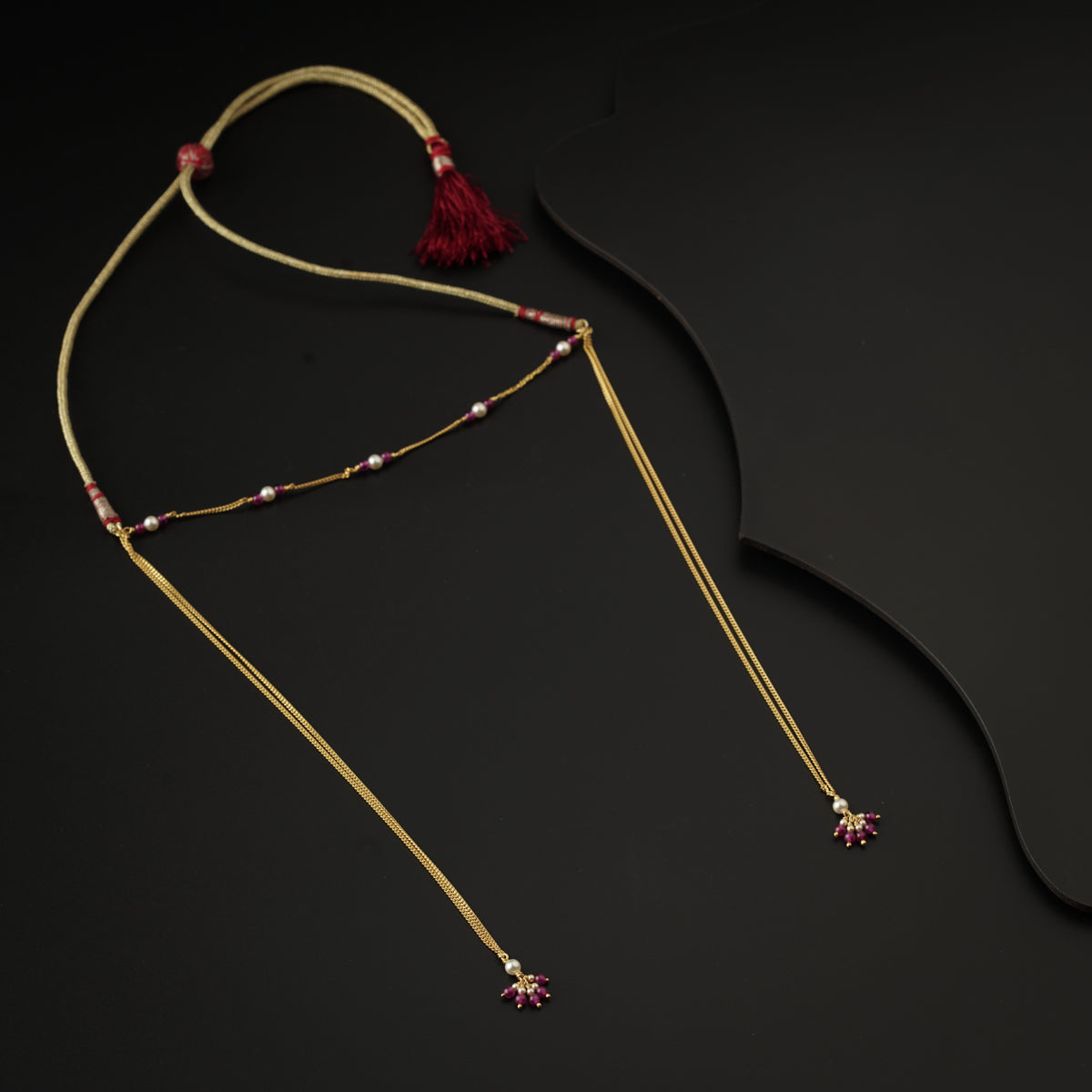 Ruby and Pearls Mundavali Gold Plated