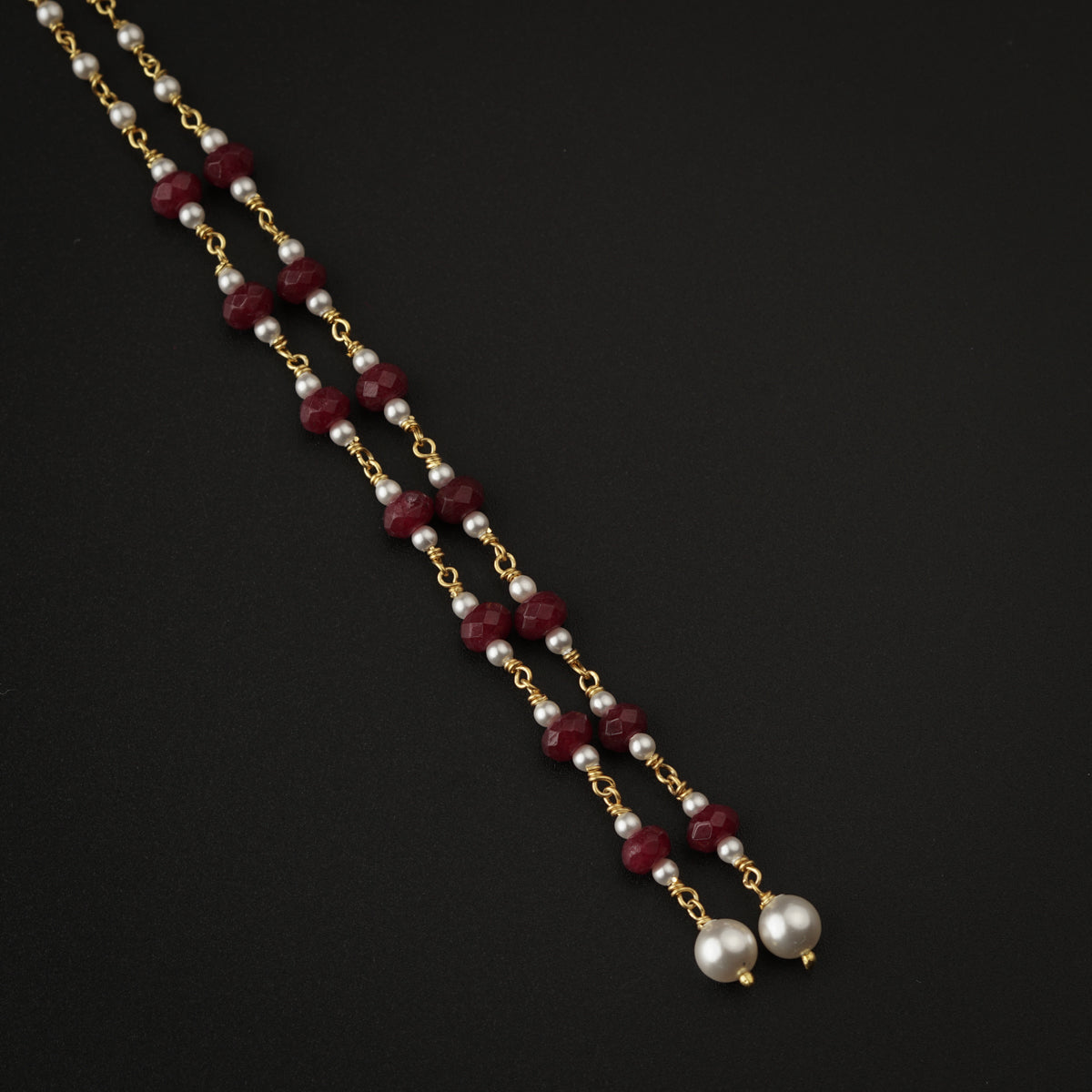 Garnet Mundavali | 92.5 Silver | 22K Gold Plated