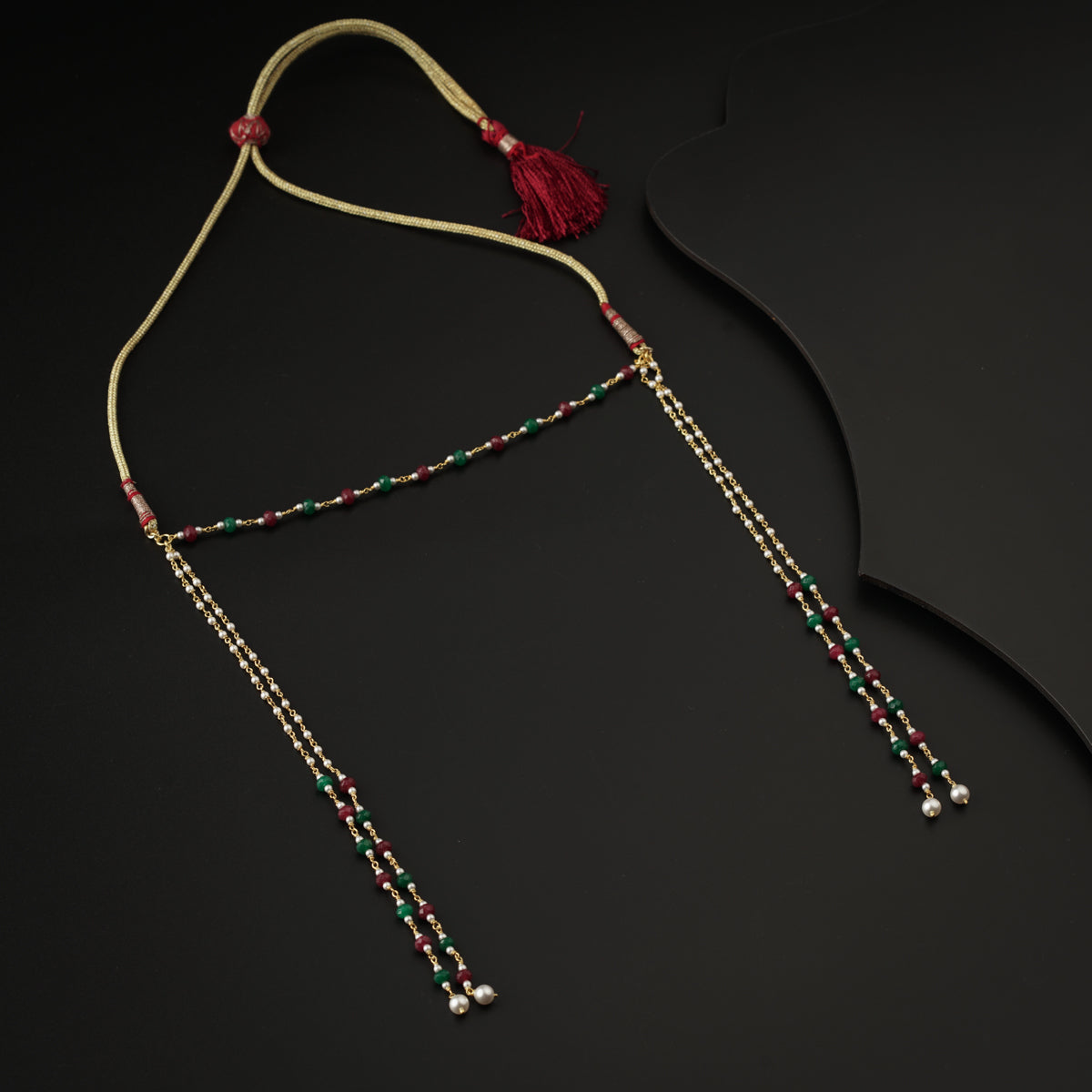 Semi Precious Stones and Pearls Mundavali Gold Plated