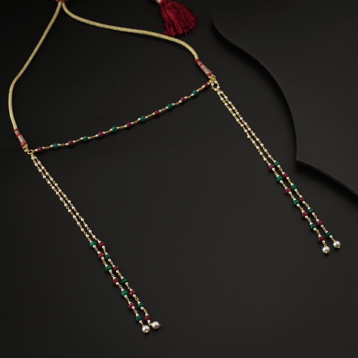 Semi Precious Stones and Pearls Mundavali Gold Plated