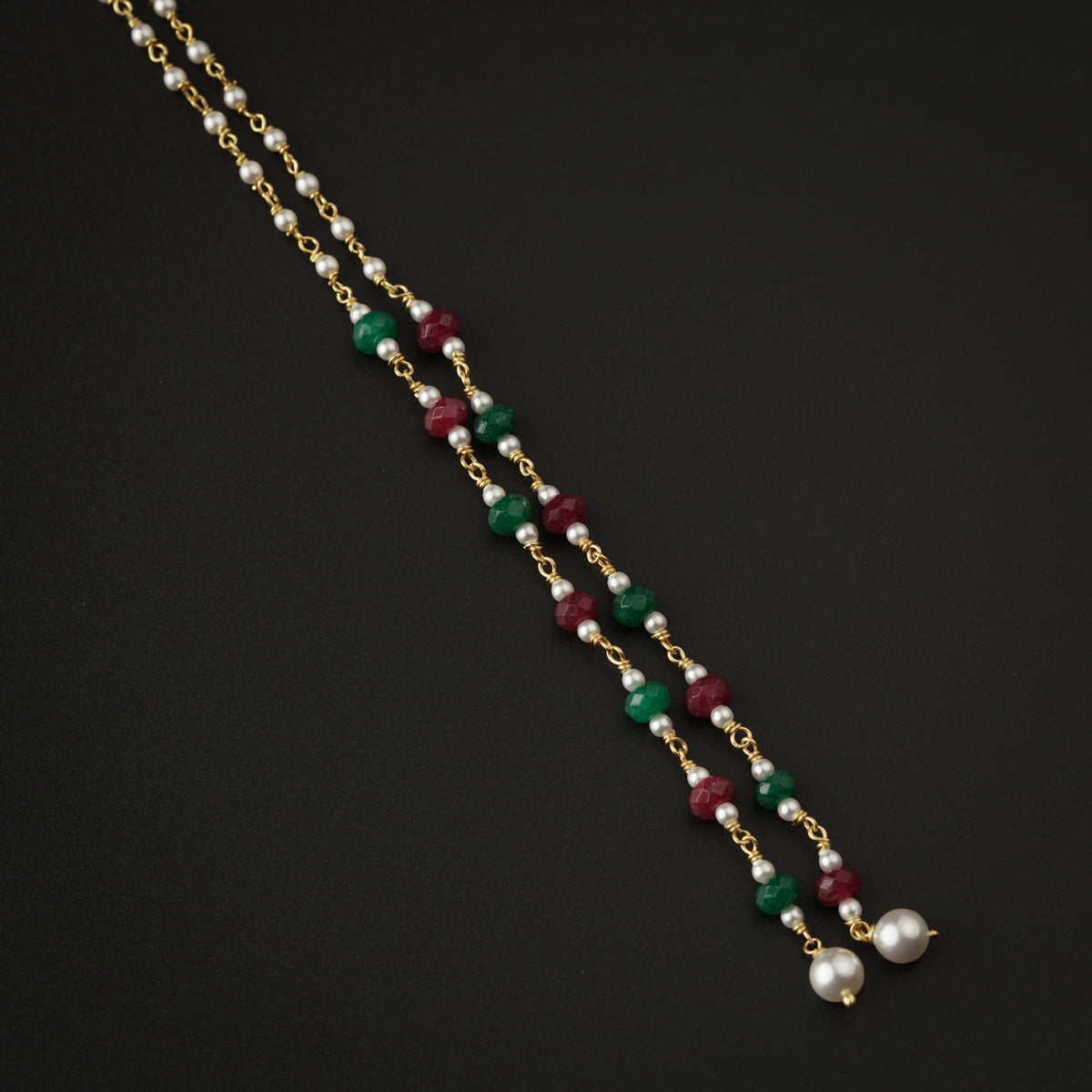 Semi Precious Stones and Pearls Mundavali Gold Plated