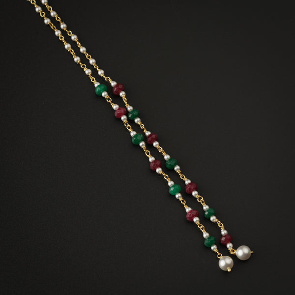 Semi Precious Stones and Pearls Mundavali Gold Plated