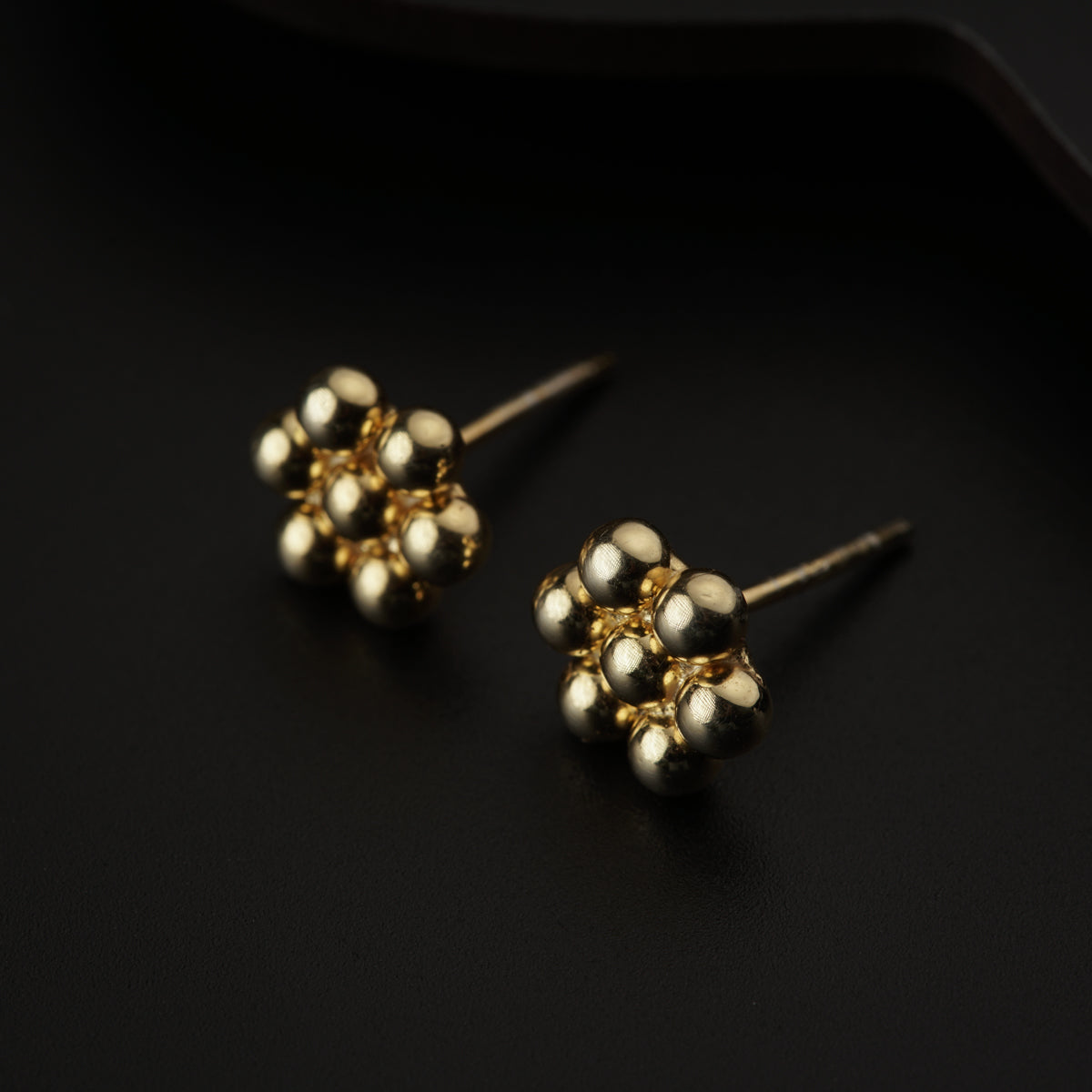 Silver Kudi Motif Studs (Medium) Gold Plated