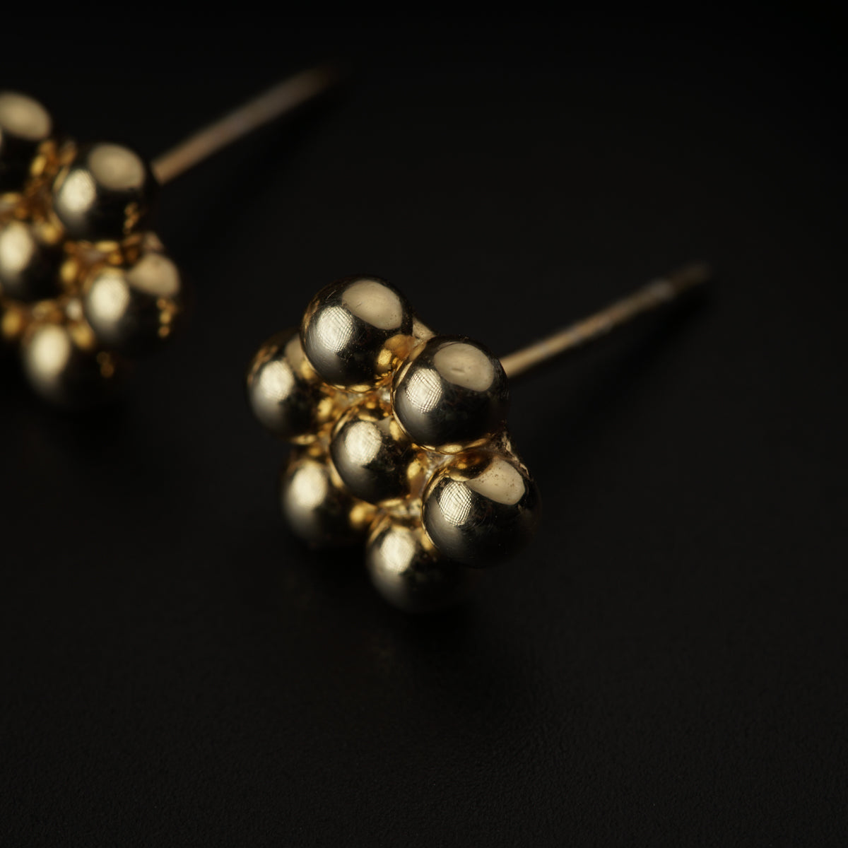 Silver Kudi Motif Studs (Medium) Gold Plated