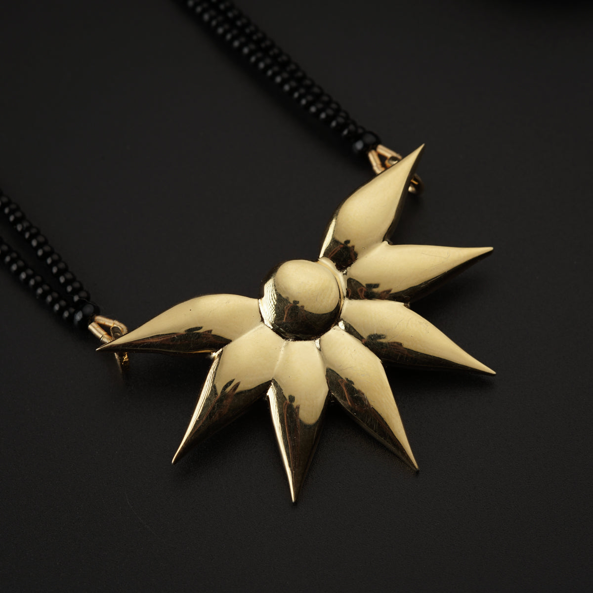 Flower Pendant Mangalsutra Gold Plated