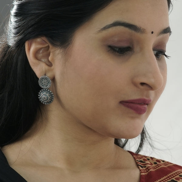 Silver Revival Blossom Radiance Earrings in sterling silver with floral motifs