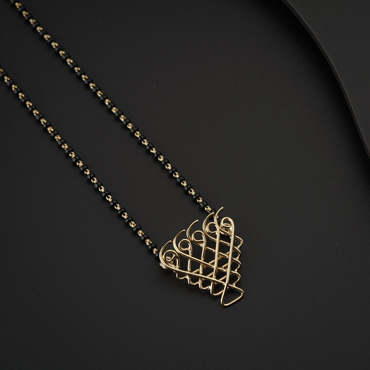 Saraswati Mangalsutra ( Motif size : Small ) | 92.5 Silver | 22K Gold Plated