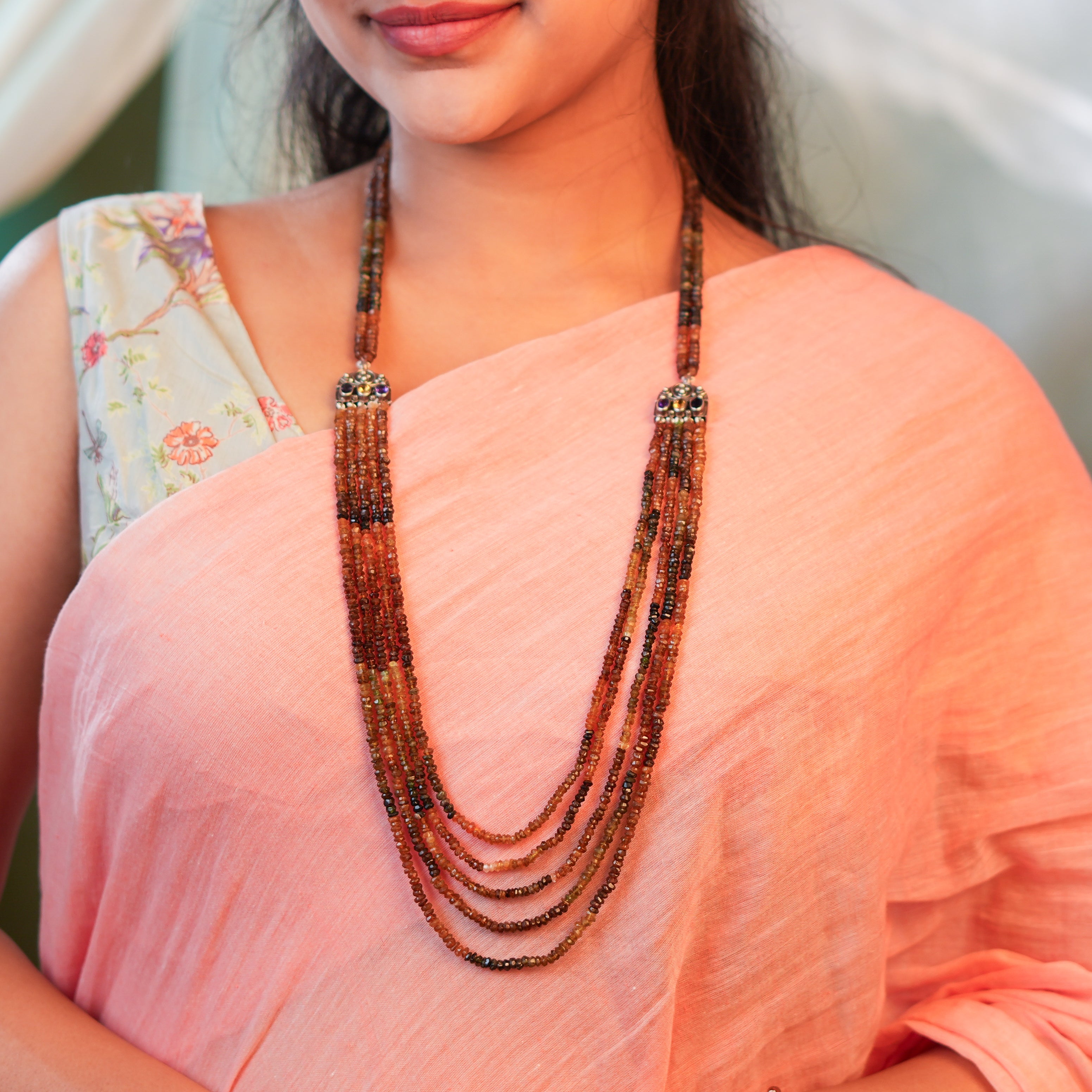 Silver Tourmaline Layered Necklace