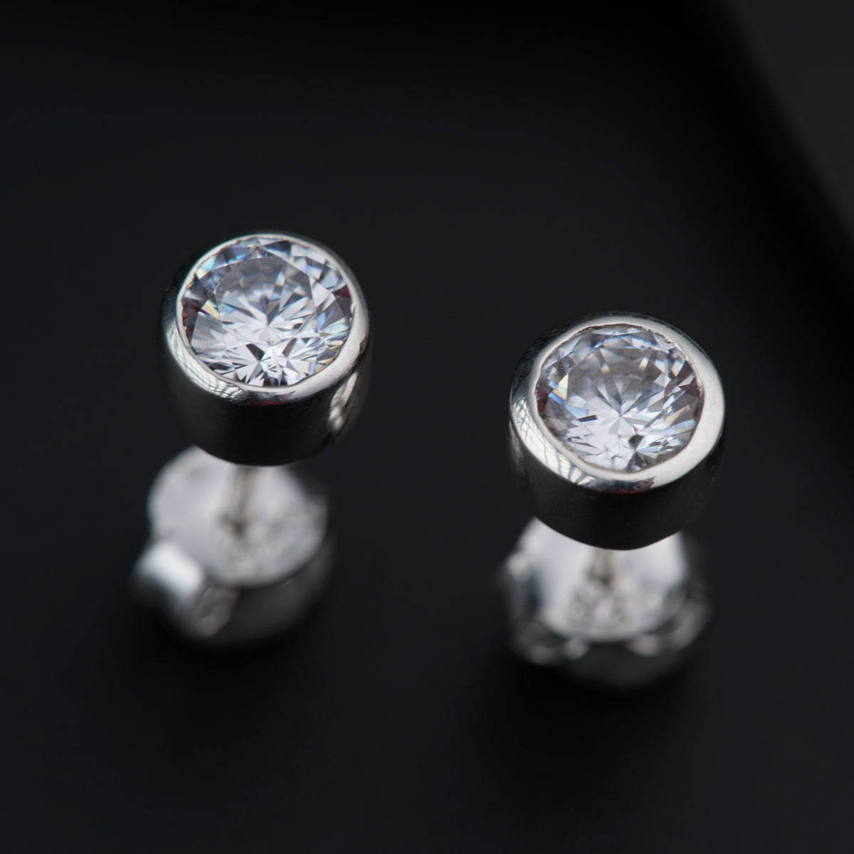 CZ Stone Button Studs