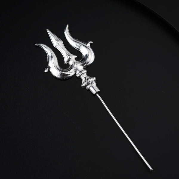 Silver Decorative Trishul and Coin for Home Decor