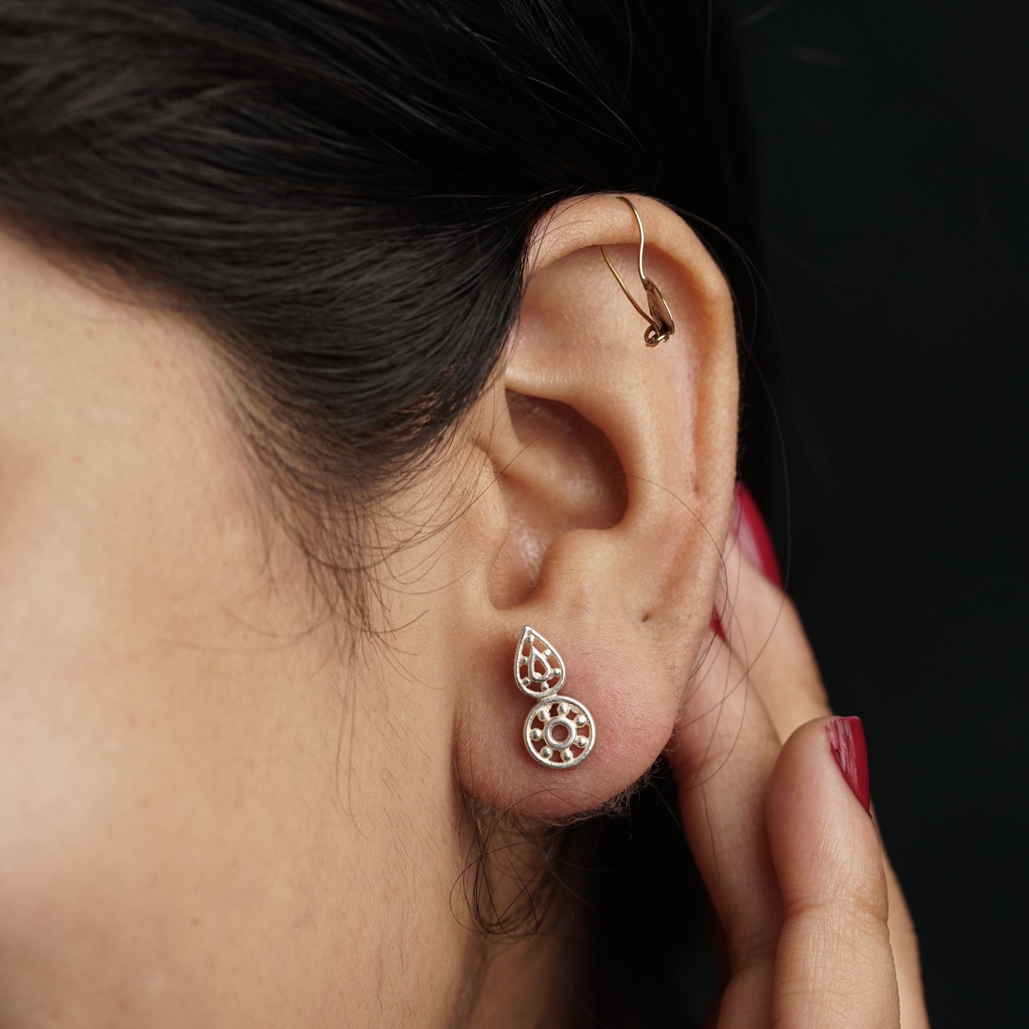 Nakshatra Tiny Silver Earrings