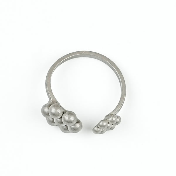 Silver Oxidized Kudi Open Ring - Medium and Small Size Kudi