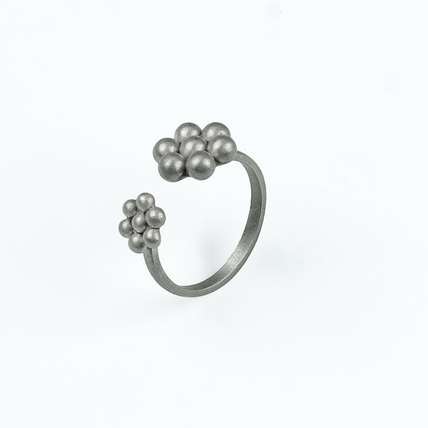 Silver Oxidized Kudi Open Ring - Medium and Small Size Kudi