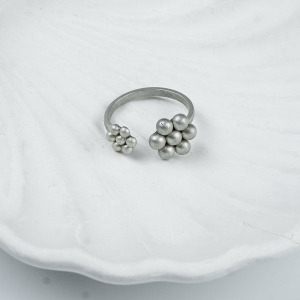 Silver Oxidized Kudi Open Ring - Medium and Small Size Kudi