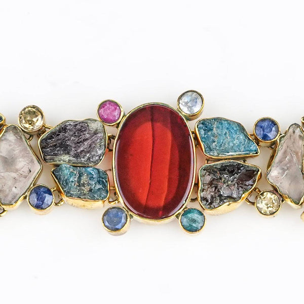 Close-up of Brass Fashion Bracelet showcasing intricate detailing, textured elements, and fine craftsmanship
